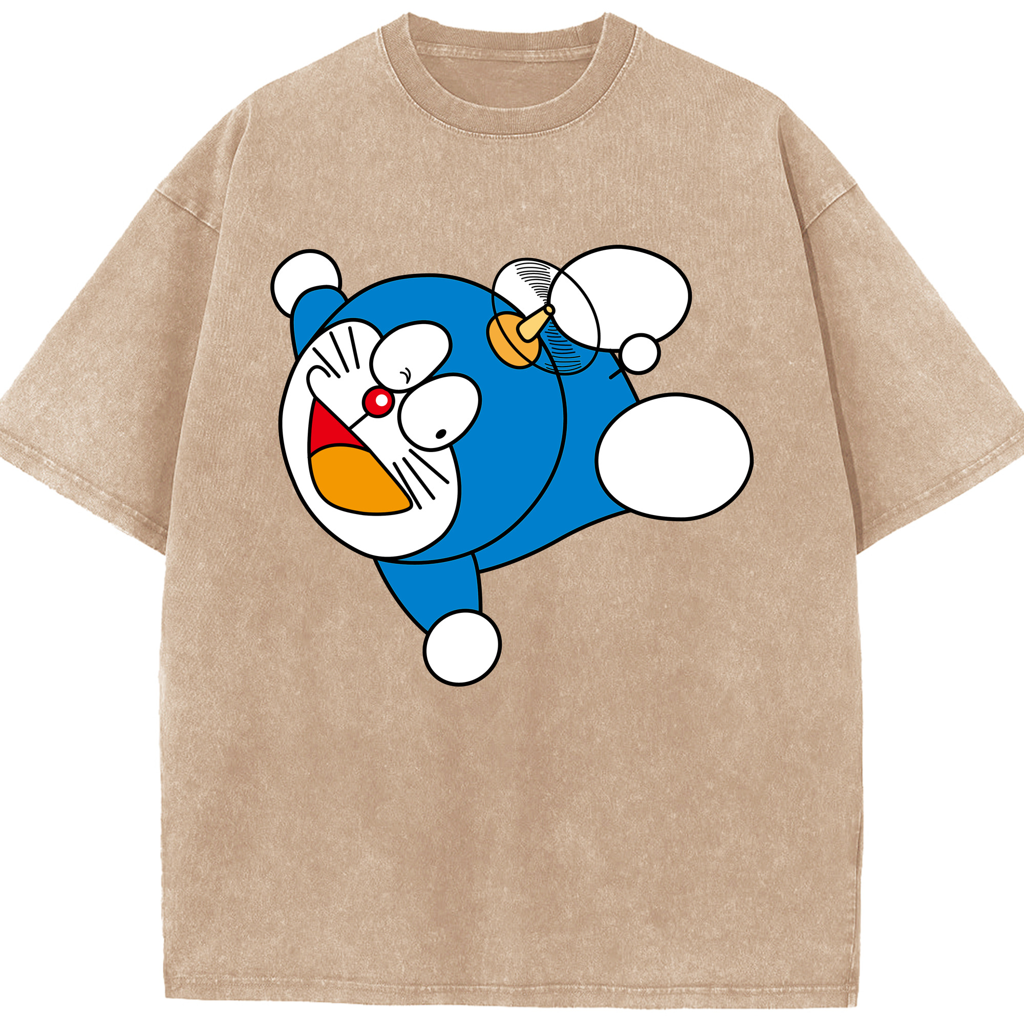 （画像用） ドラえもん Doraemon 綿100% ヴィンテージ風 半袖Tシャツ（フロントプリント）