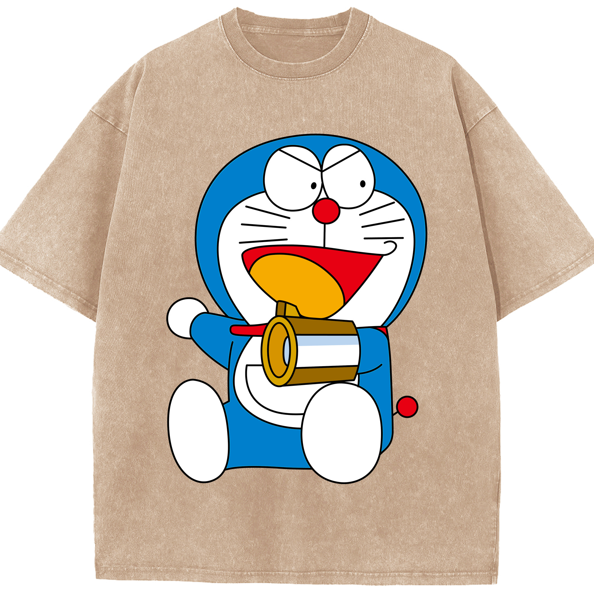（画像用） ドラえもん Doraemon 綿100% ヴィンテージ風 半袖Tシャツ（フロントプリント）
