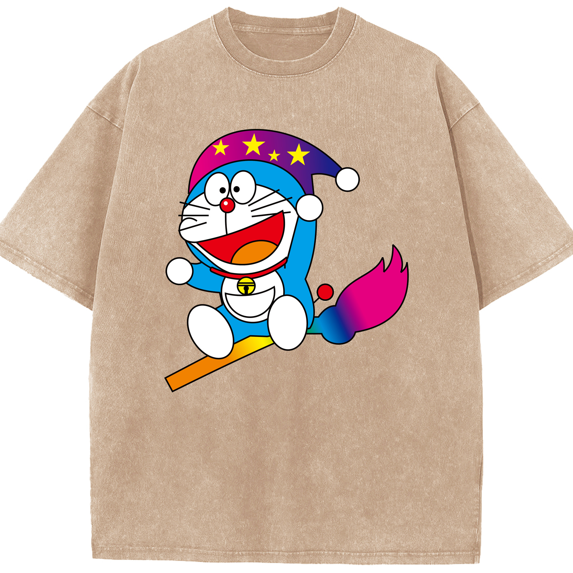 （画像用） ドラえもん Doraemon 綿100% ヴィンテージ風 半袖Tシャツ（フロントプリント）