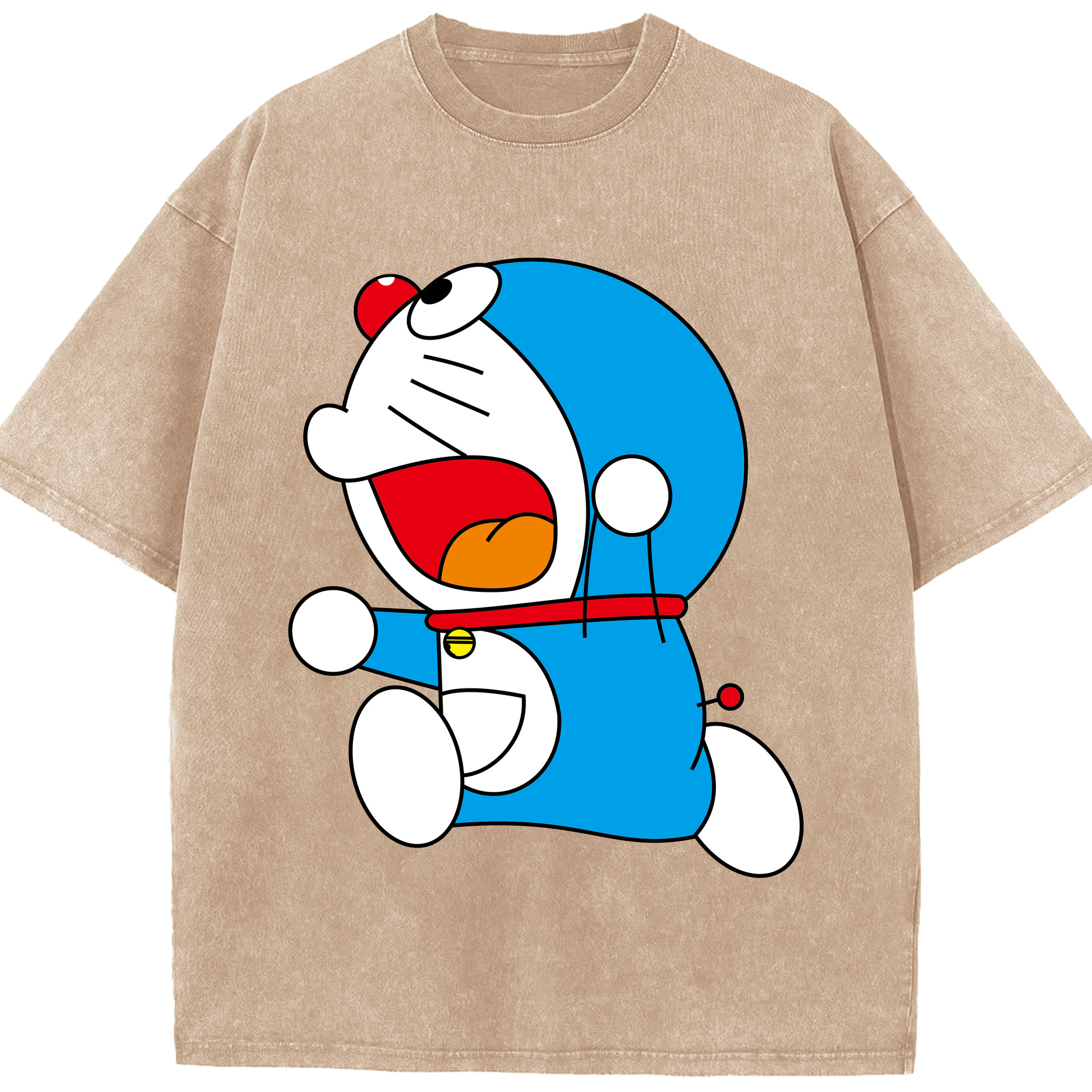 （画像用） ドラえもん Doraemon 綿100% ヴィンテージ風 半袖Tシャツ（フロントプリント）