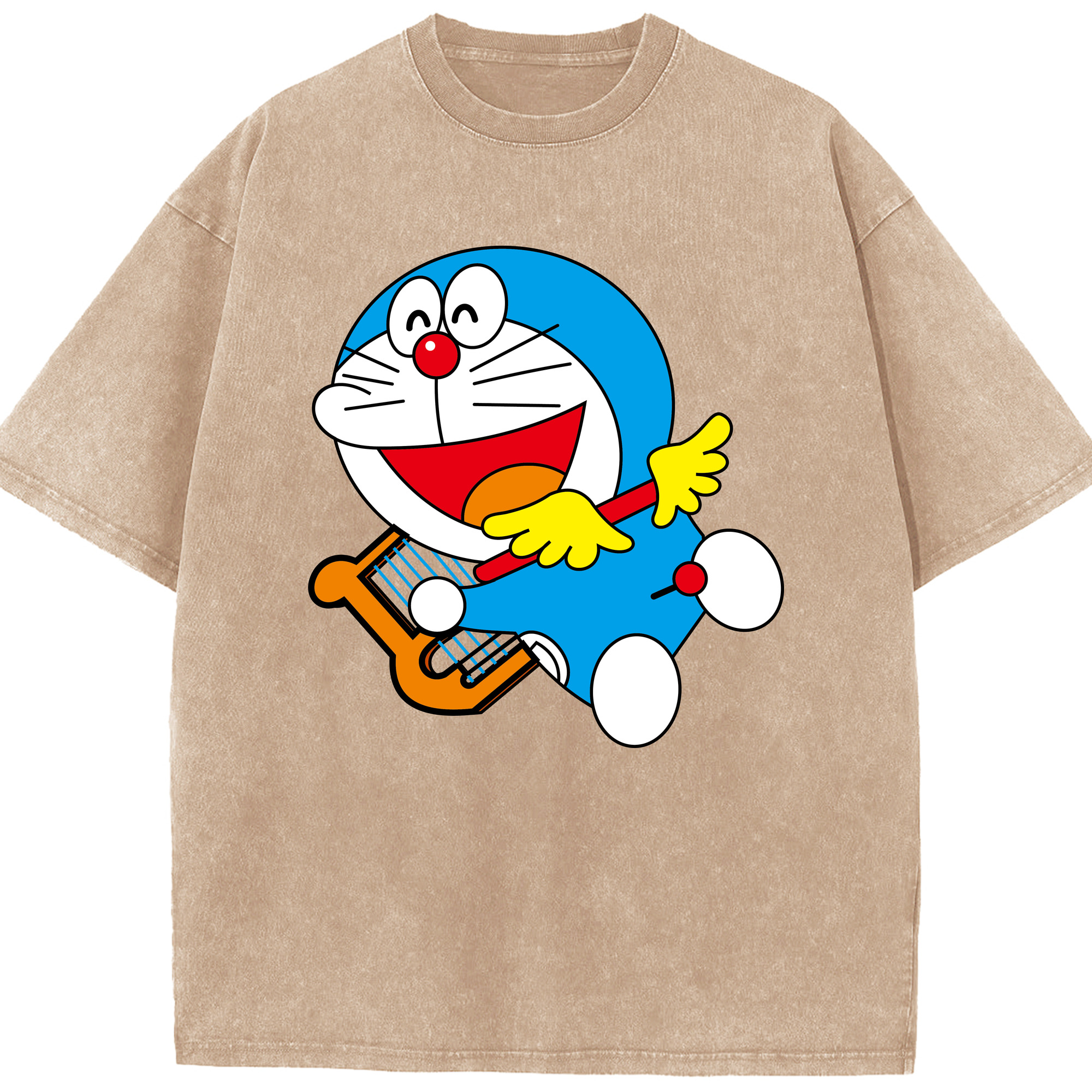 （画像用） ドラえもん Doraemon 綿100% ヴィンテージ風 半袖Tシャツ（フロントプリント）