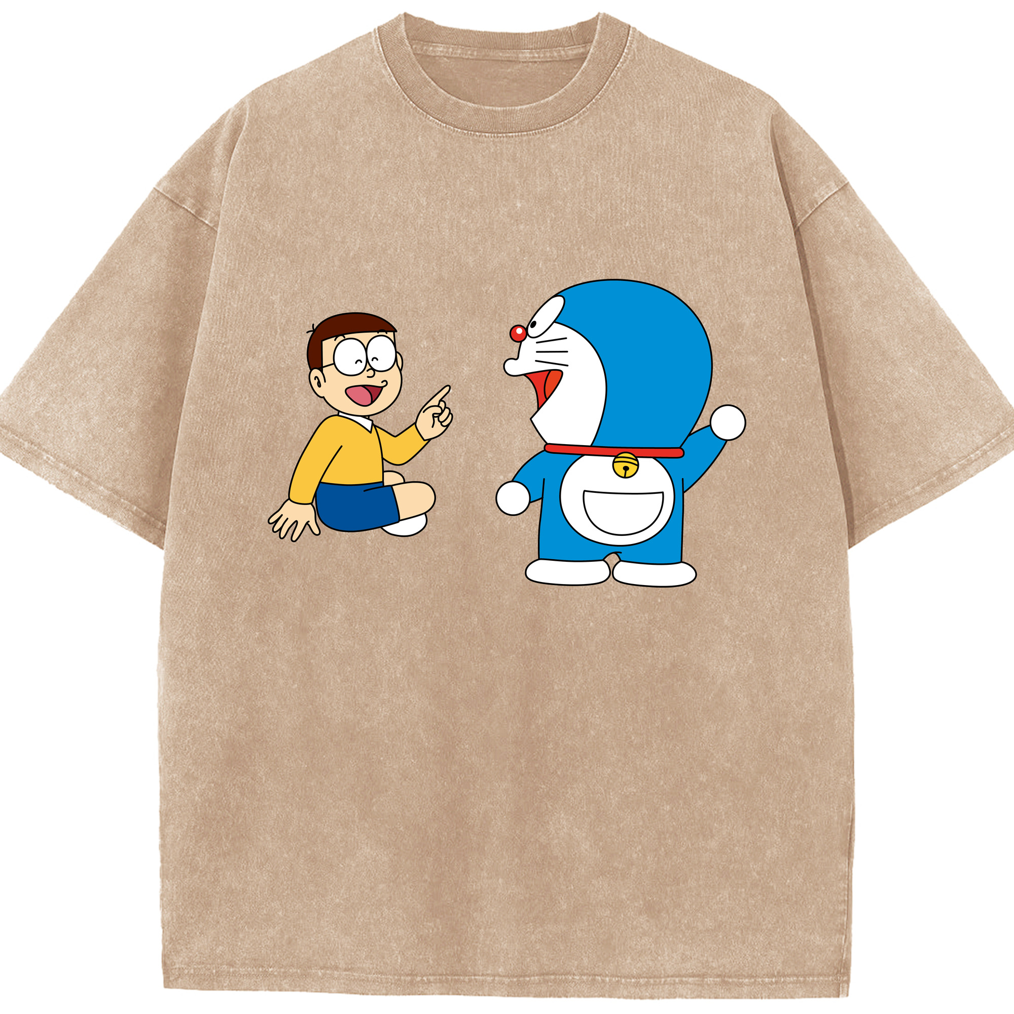 （画像用） ドラえもん Doraemon 綿100% ヴィンテージ風 半袖Tシャツ（フロントプリント）