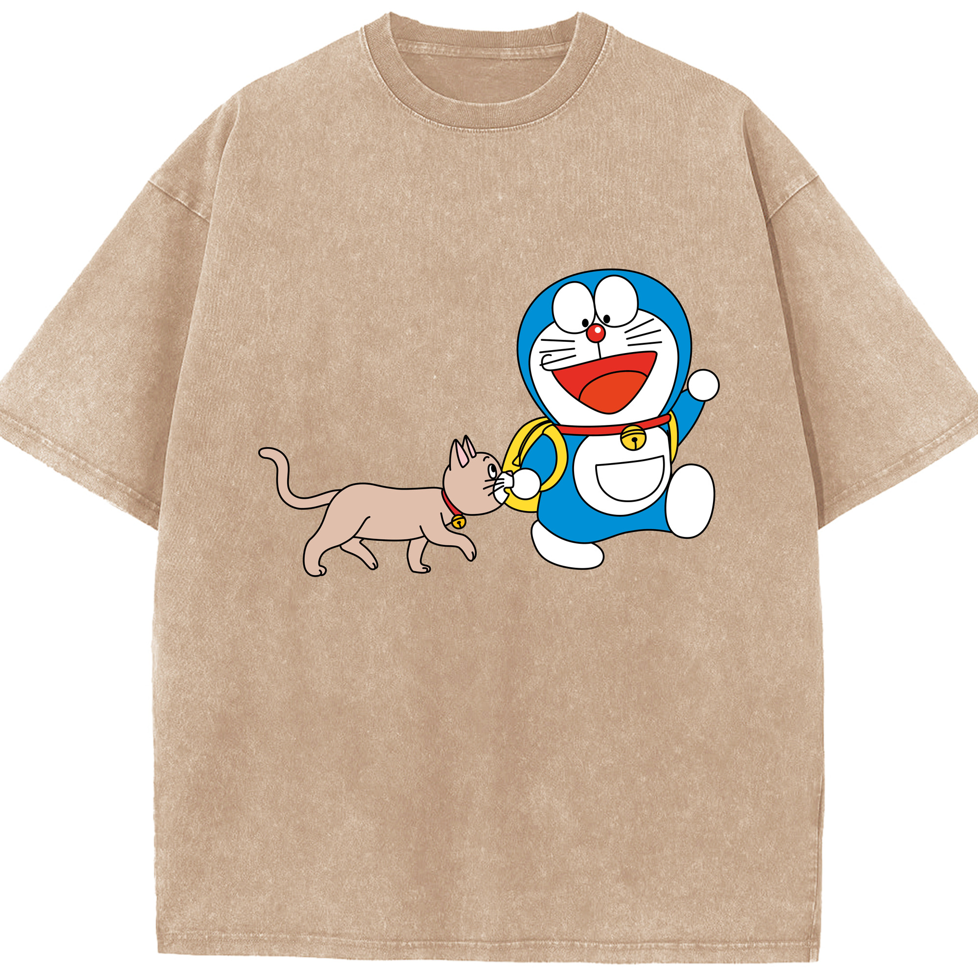 （画像用） ドラえもん Doraemon 綿100% ヴィンテージ風 半袖Tシャツ（フロントプリント）
