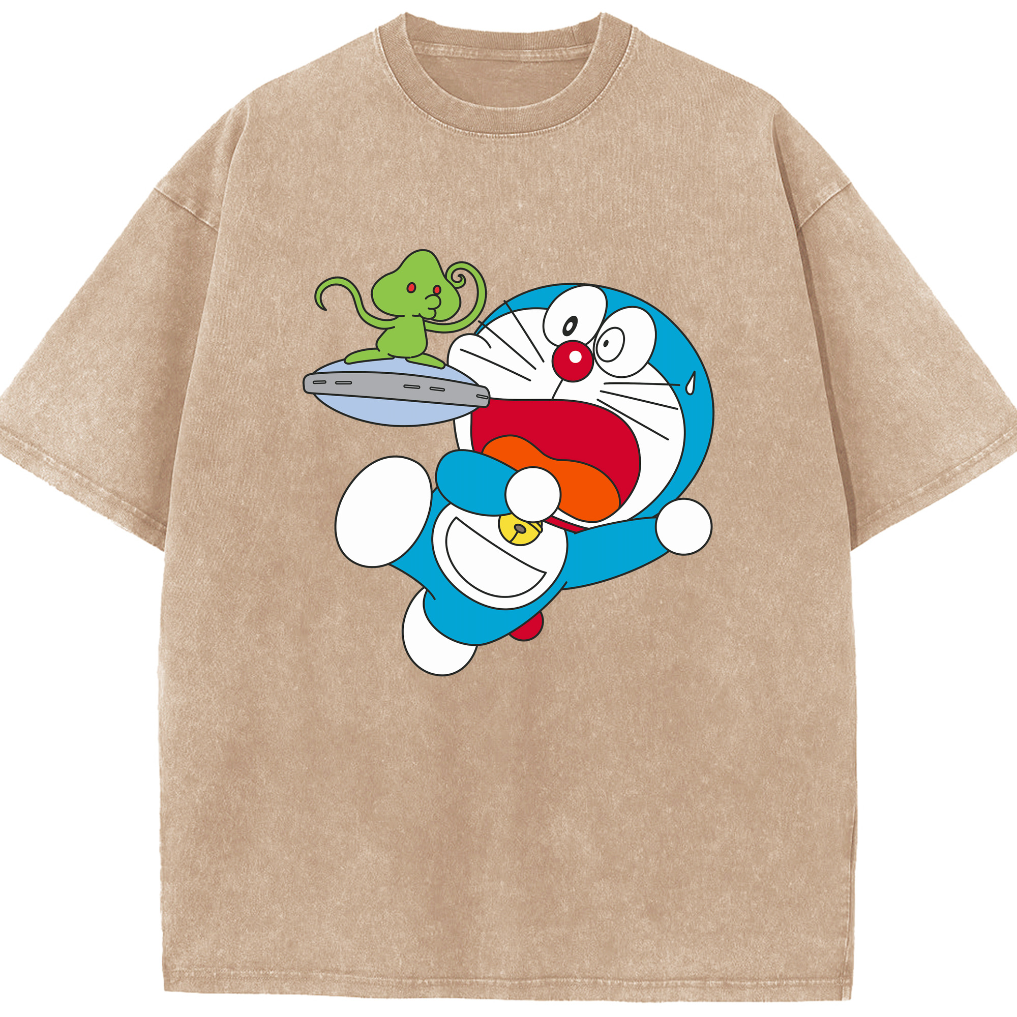 （画像用） ドラえもん Doraemon 綿100% ヴィンテージ風 半袖Tシャツ（フロントプリント）