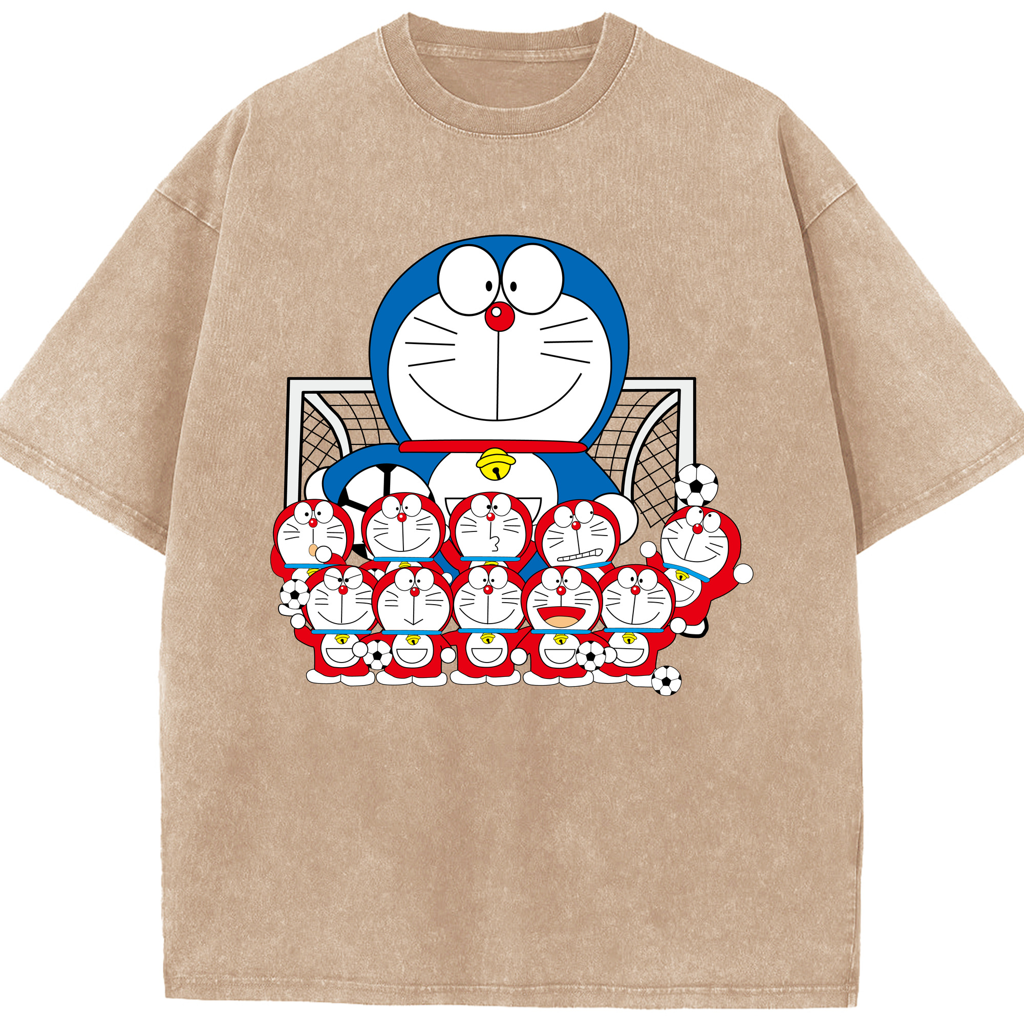 （画像用） ドラえもん Doraemon 綿100% ヴィンテージ風 半袖Tシャツ（フロントプリント）