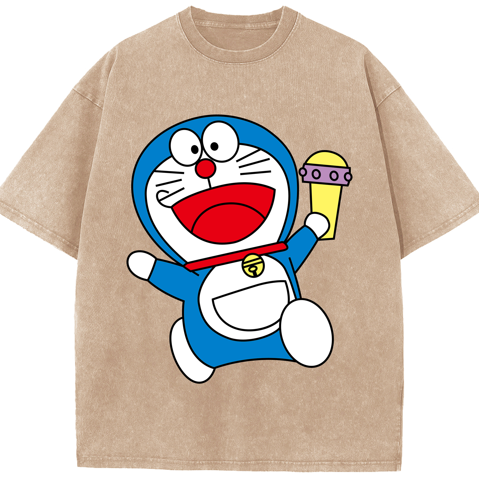 （画像用） ドラえもん Doraemon 綿100% ヴィンテージ風 半袖Tシャツ（フロントプリント）