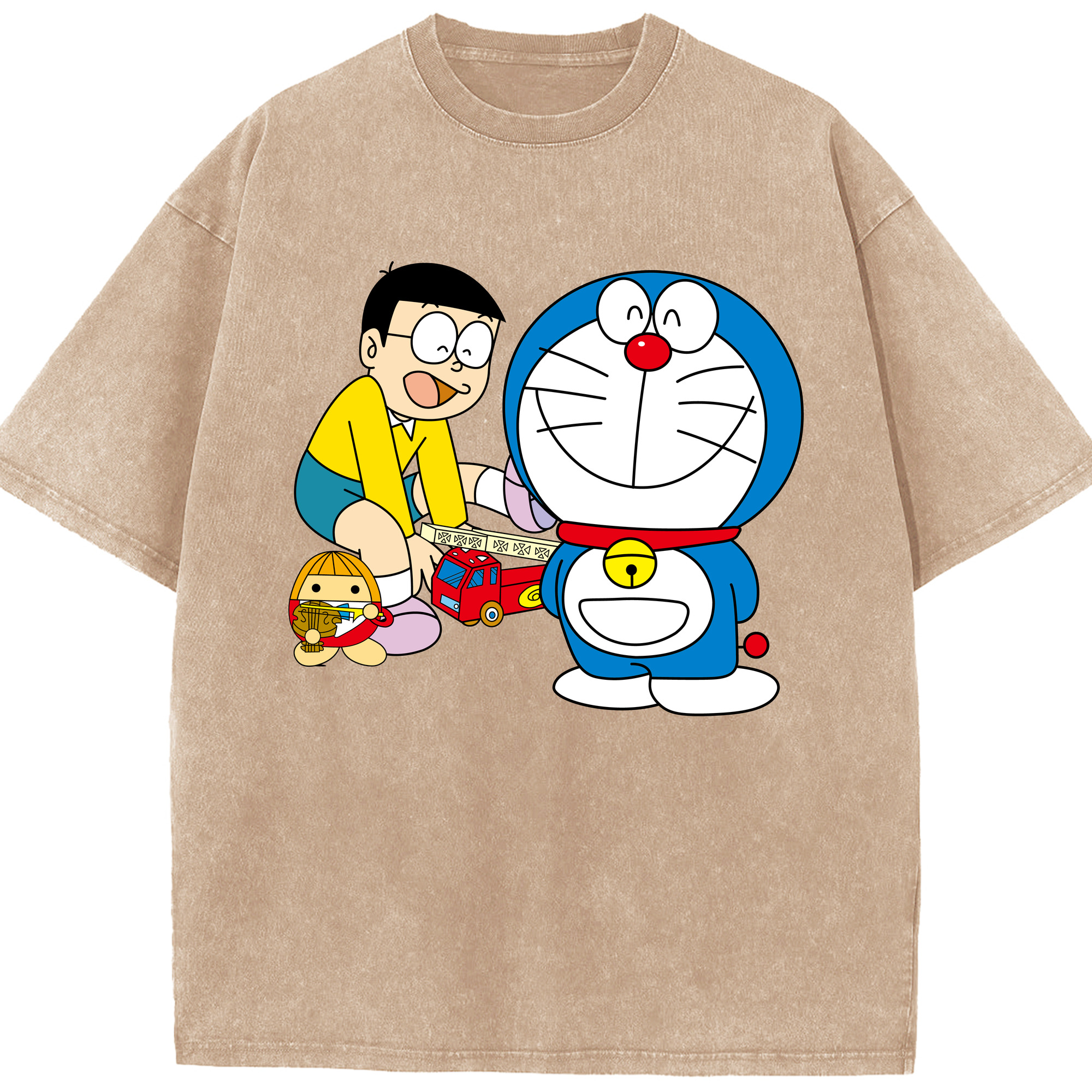 （画像用） ドラえもん Doraemon 綿100% ヴィンテージ風 半袖Tシャツ（フロントプリント）