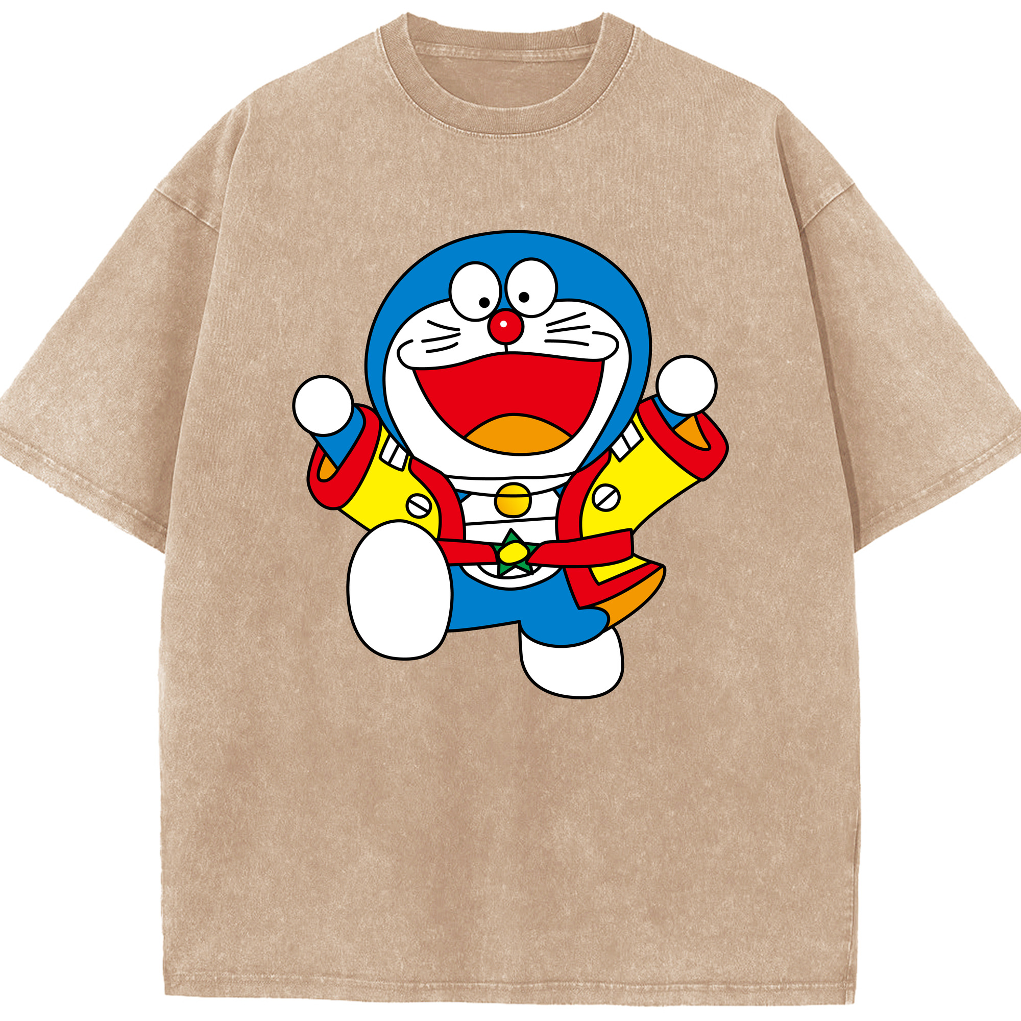 （画像用） ドラえもん Doraemon 綿100% ヴィンテージ風 半袖Tシャツ（フロントプリント）