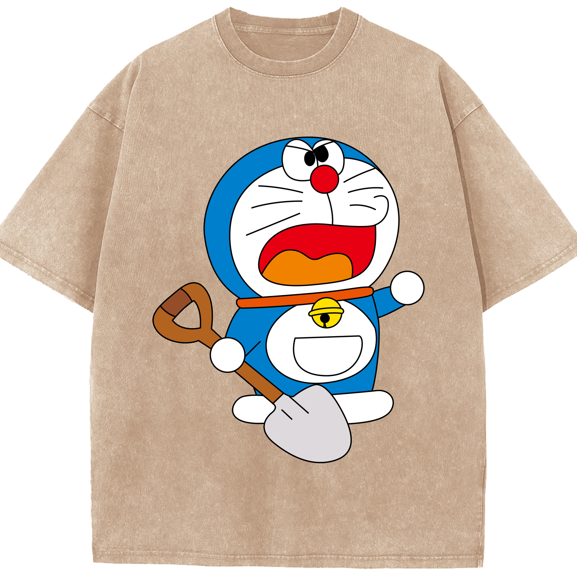 （画像用） ドラえもん Doraemon 綿100% ヴィンテージ風 半袖Tシャツ（フロントプリント）