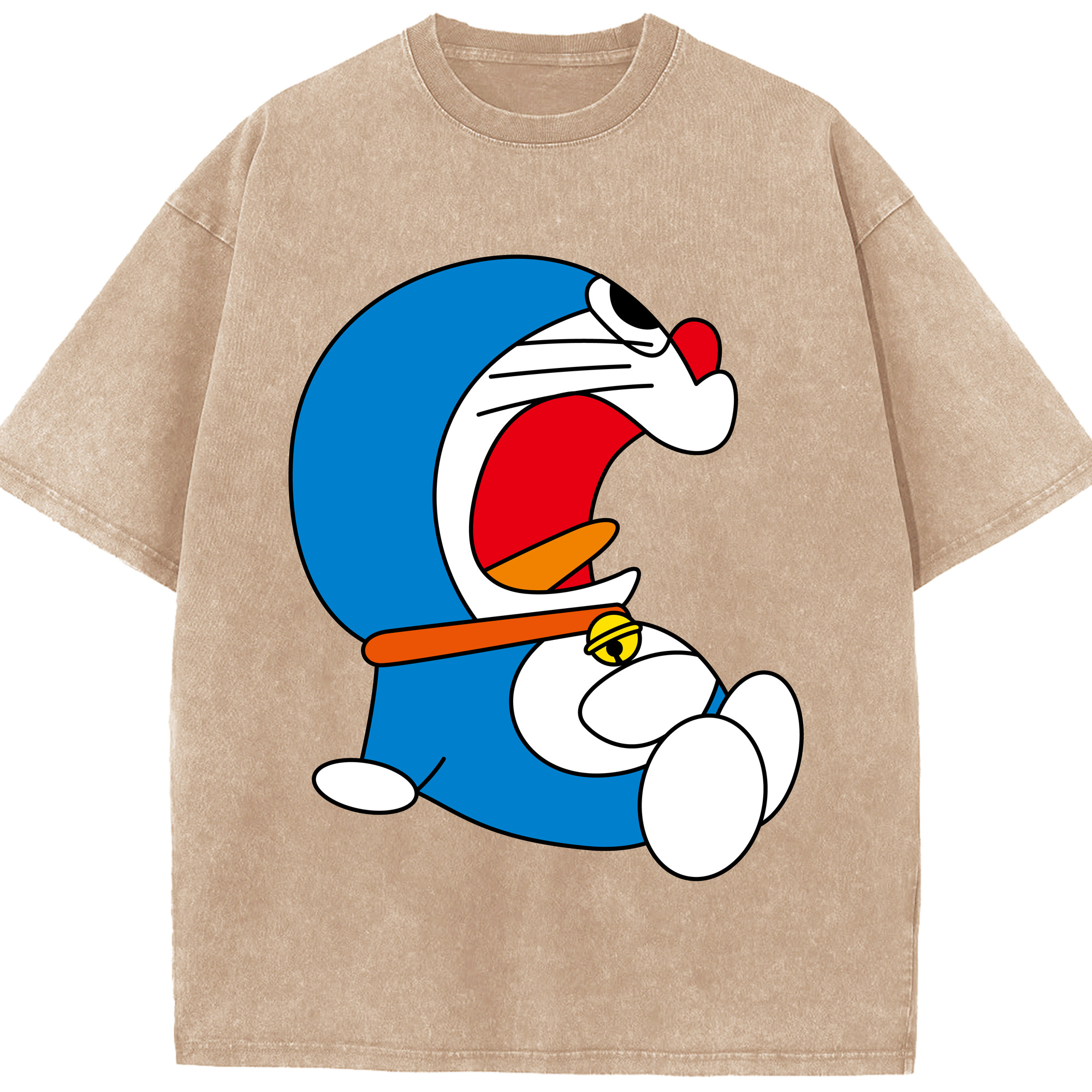 （画像用） ドラえもん Doraemon 綿100% ヴィンテージ風 半袖Tシャツ（フロントプリント）