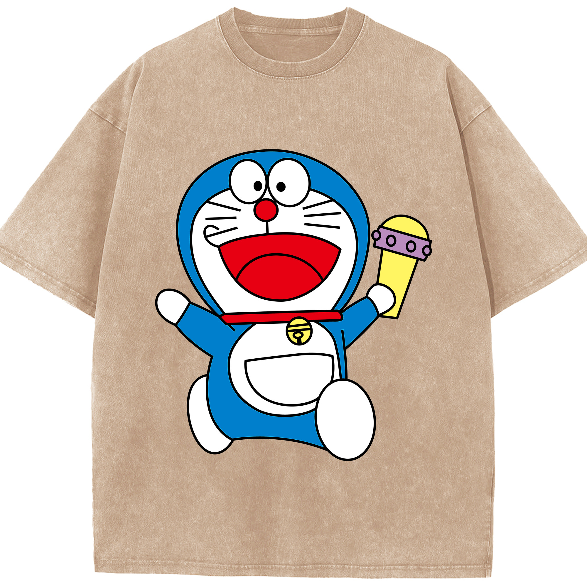 （画像用） ドラえもん Doraemon 綿100% ヴィンテージ風 半袖Tシャツ（フロントプリント）