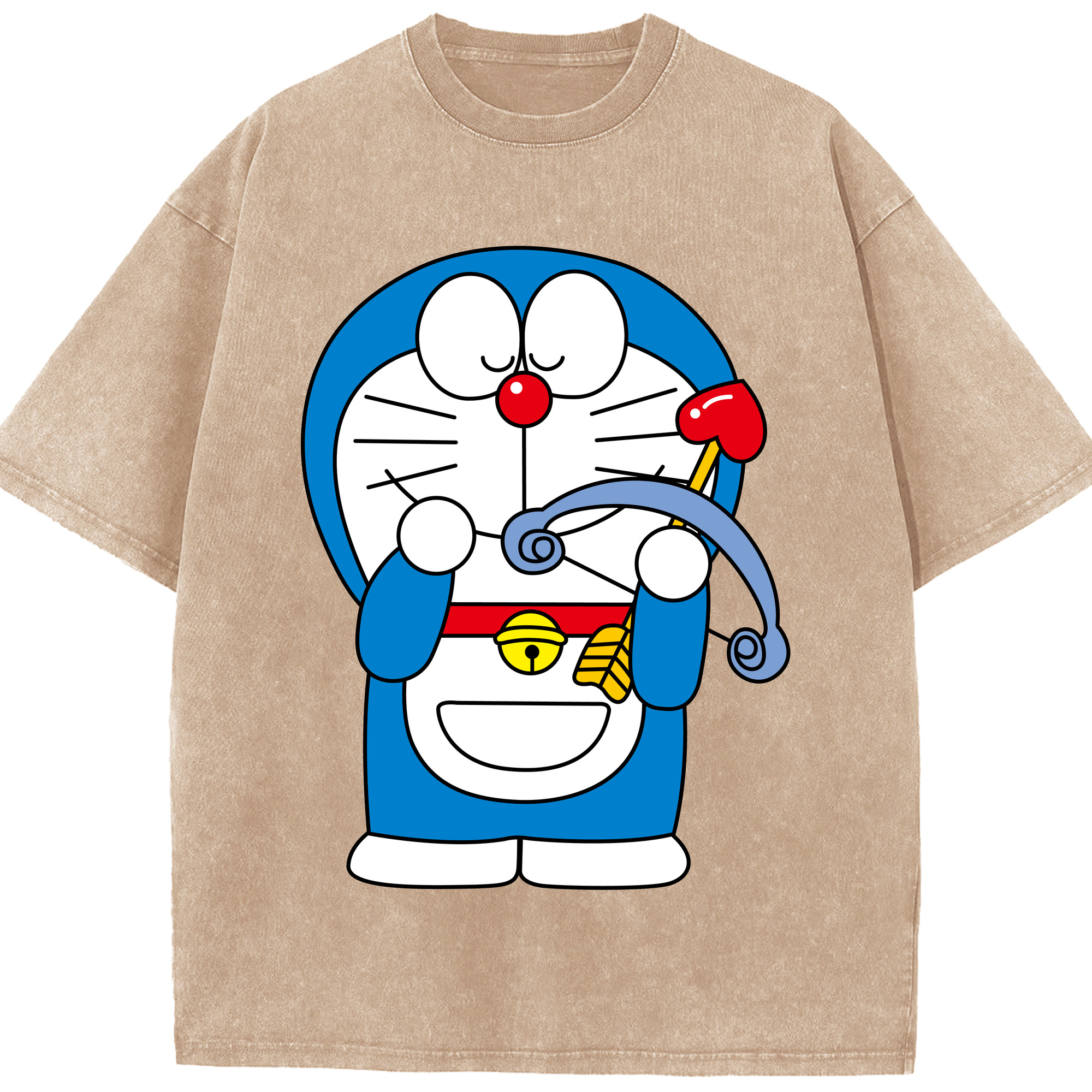 （画像用） ドラえもん Doraemon 綿100% ヴィンテージ風 半袖Tシャツ（フロントプリント）