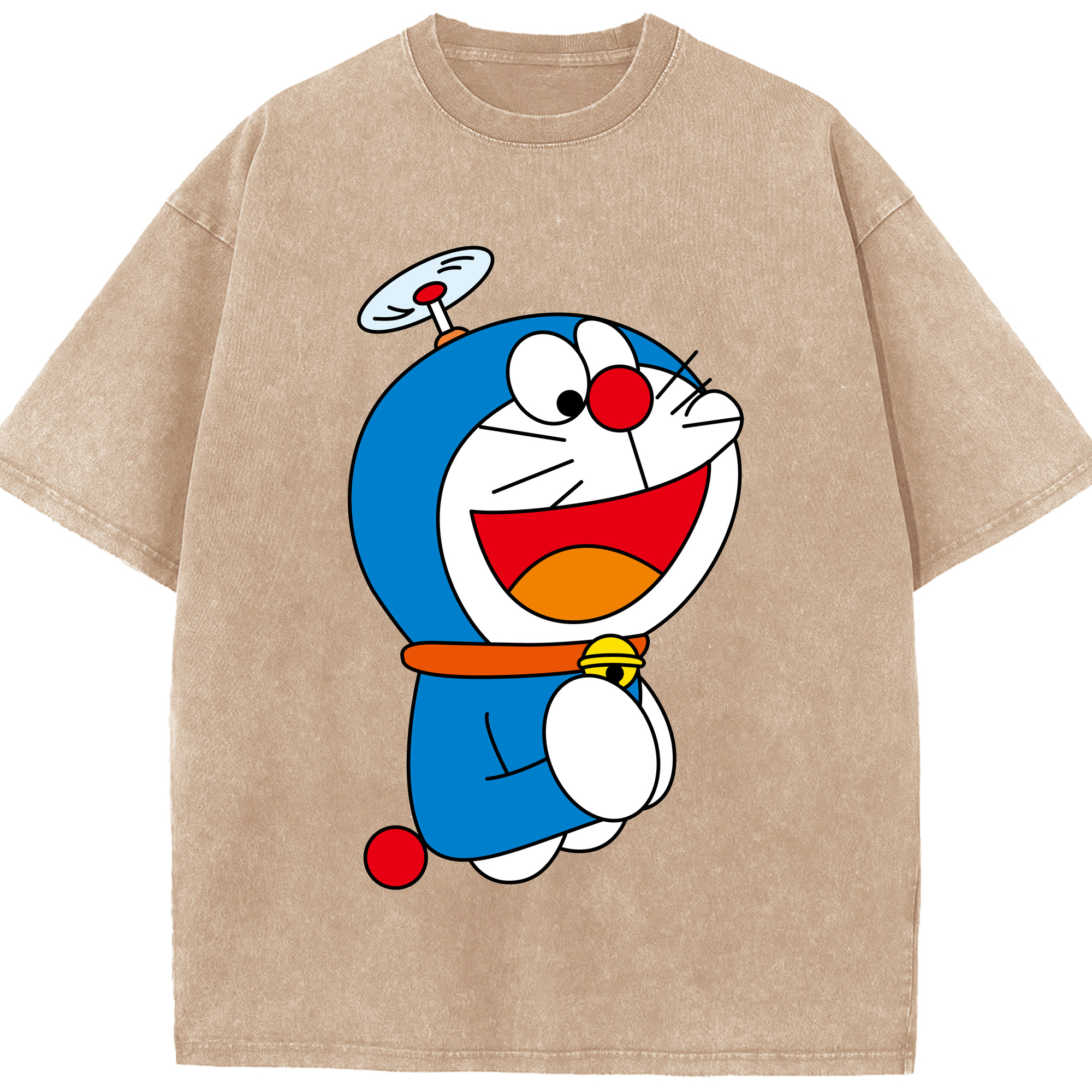 （画像用） ドラえもん Doraemon 綿100% ヴィンテージ風 半袖Tシャツ（フロントプリント）