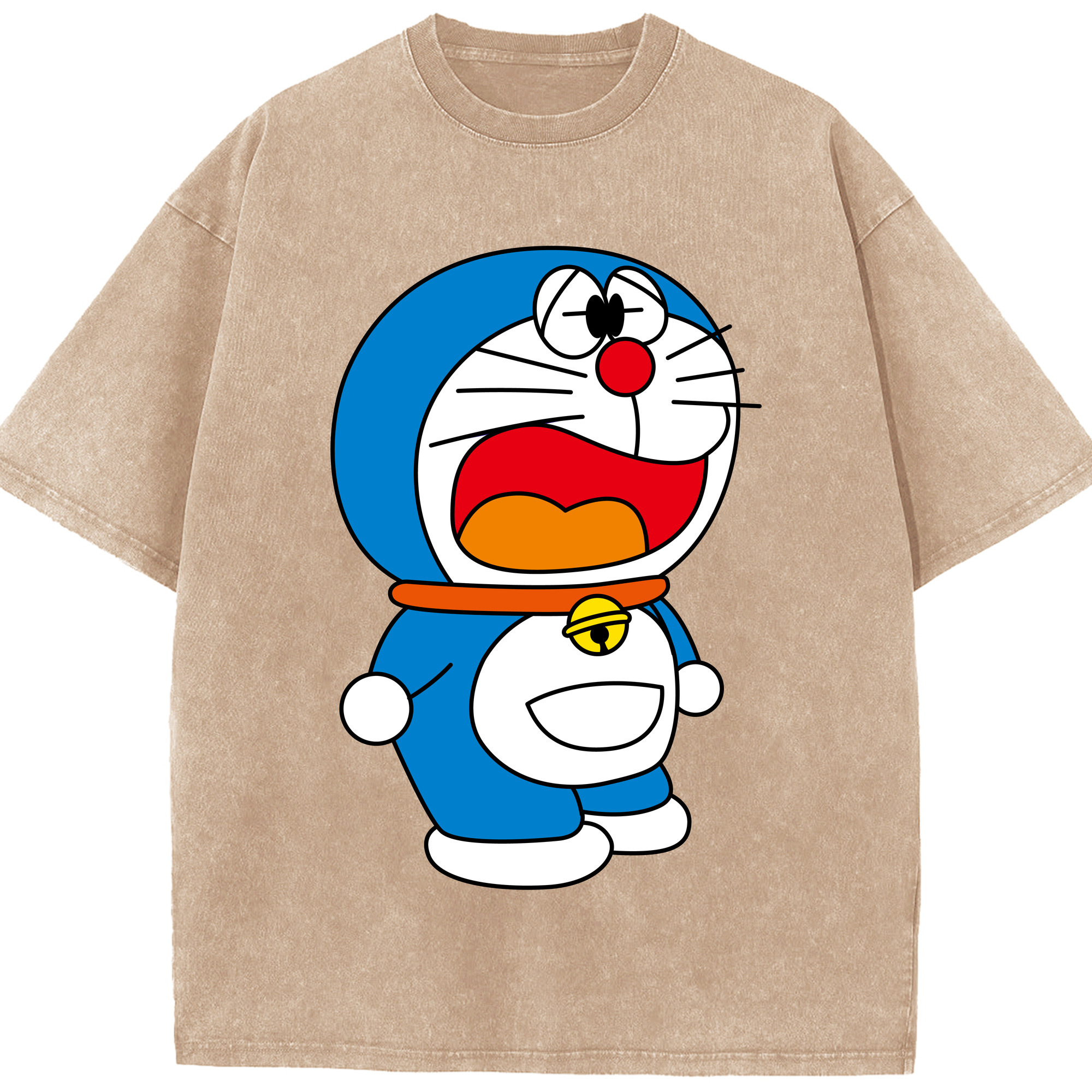 （画像用） ドラえもん Doraemon 綿100% ヴィンテージ風 半袖Tシャツ（フロントプリント）