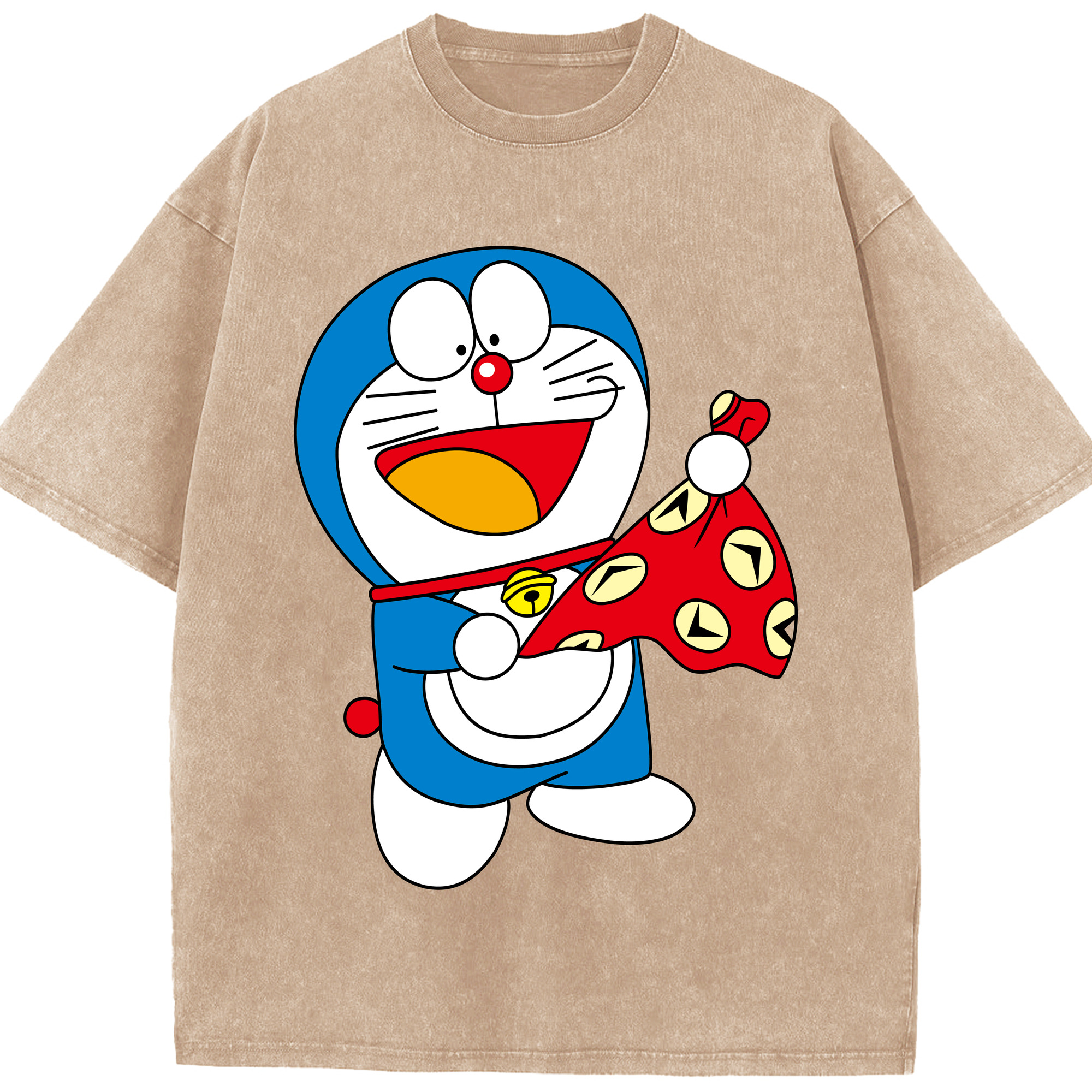（画像用） ドラえもん Doraemon 綿100% ヴィンテージ風 半袖Tシャツ（フロントプリント）