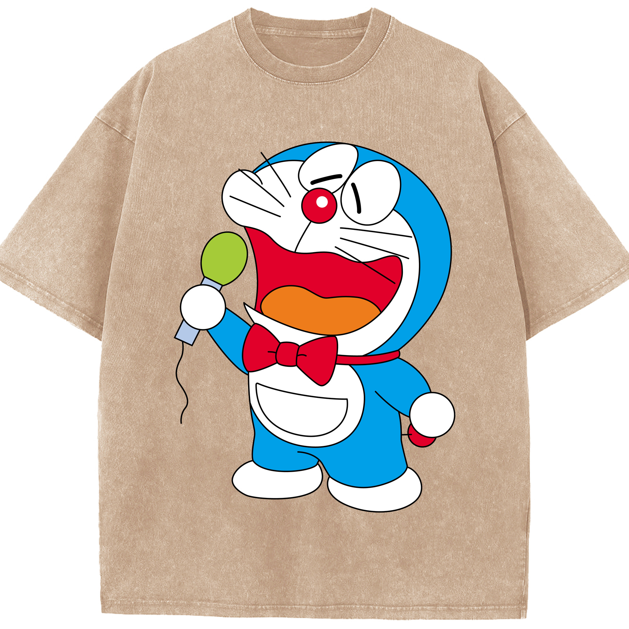 （画像用） ドラえもん Doraemon 綿100% ヴィンテージ風 半袖Tシャツ（フロントプリント）
