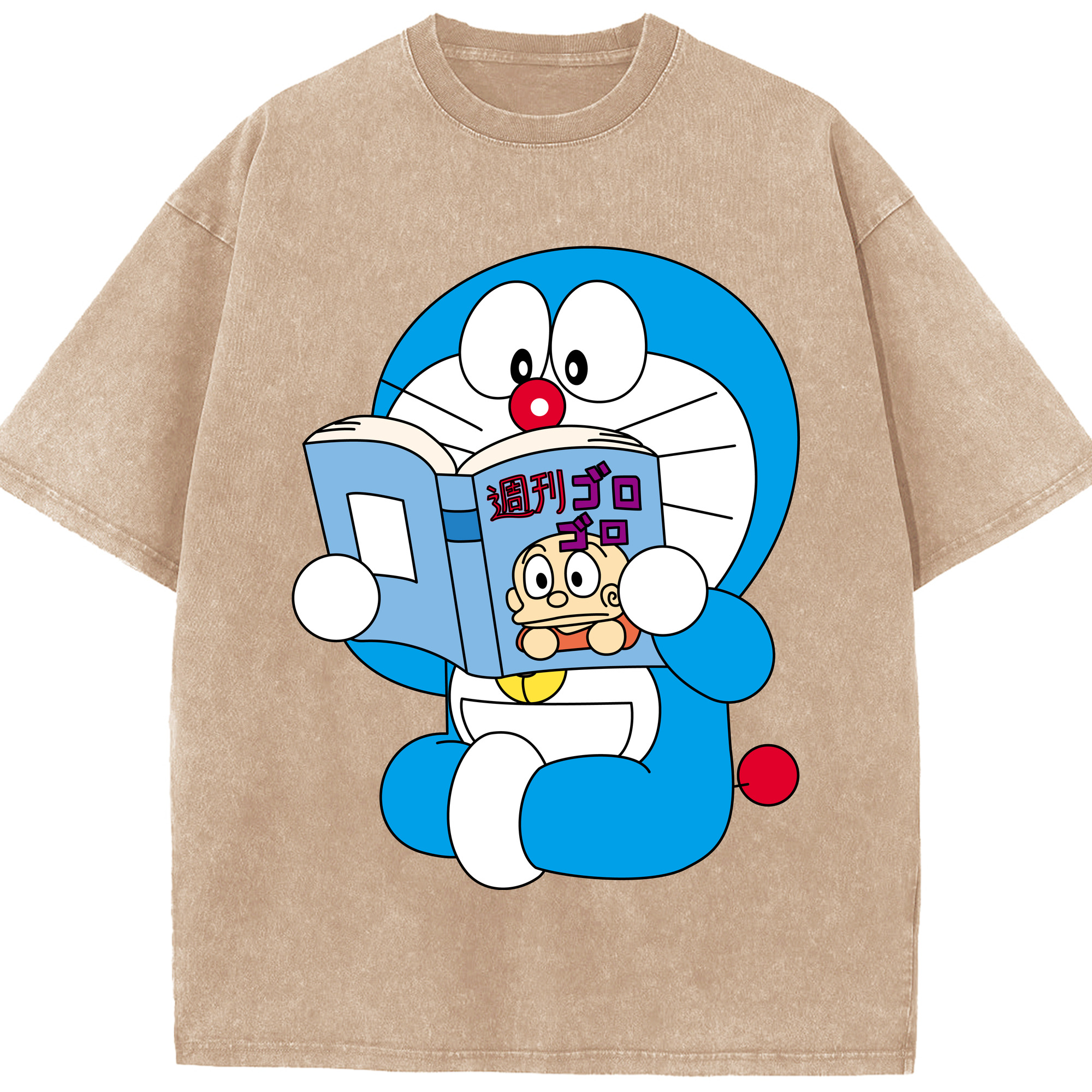 （画像用） ドラえもん Doraemon 綿100% ヴィンテージ風 半袖Tシャツ（フロントプリント）
