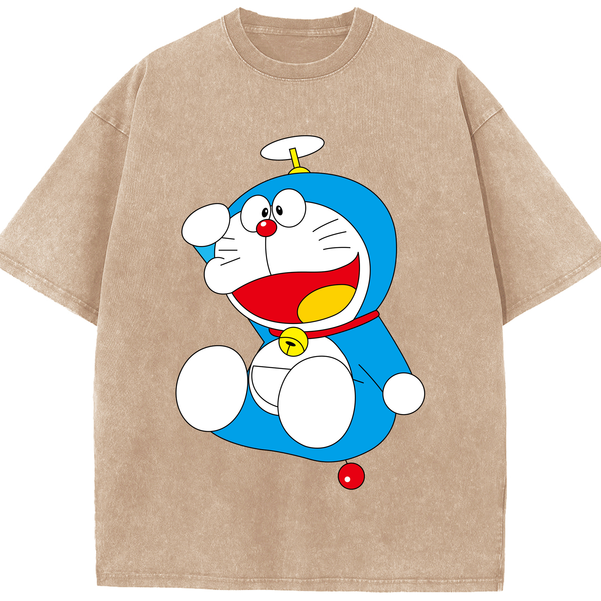 （画像用） ドラえもん Doraemon 綿100% ヴィンテージ風 半袖Tシャツ（フロントプリント）