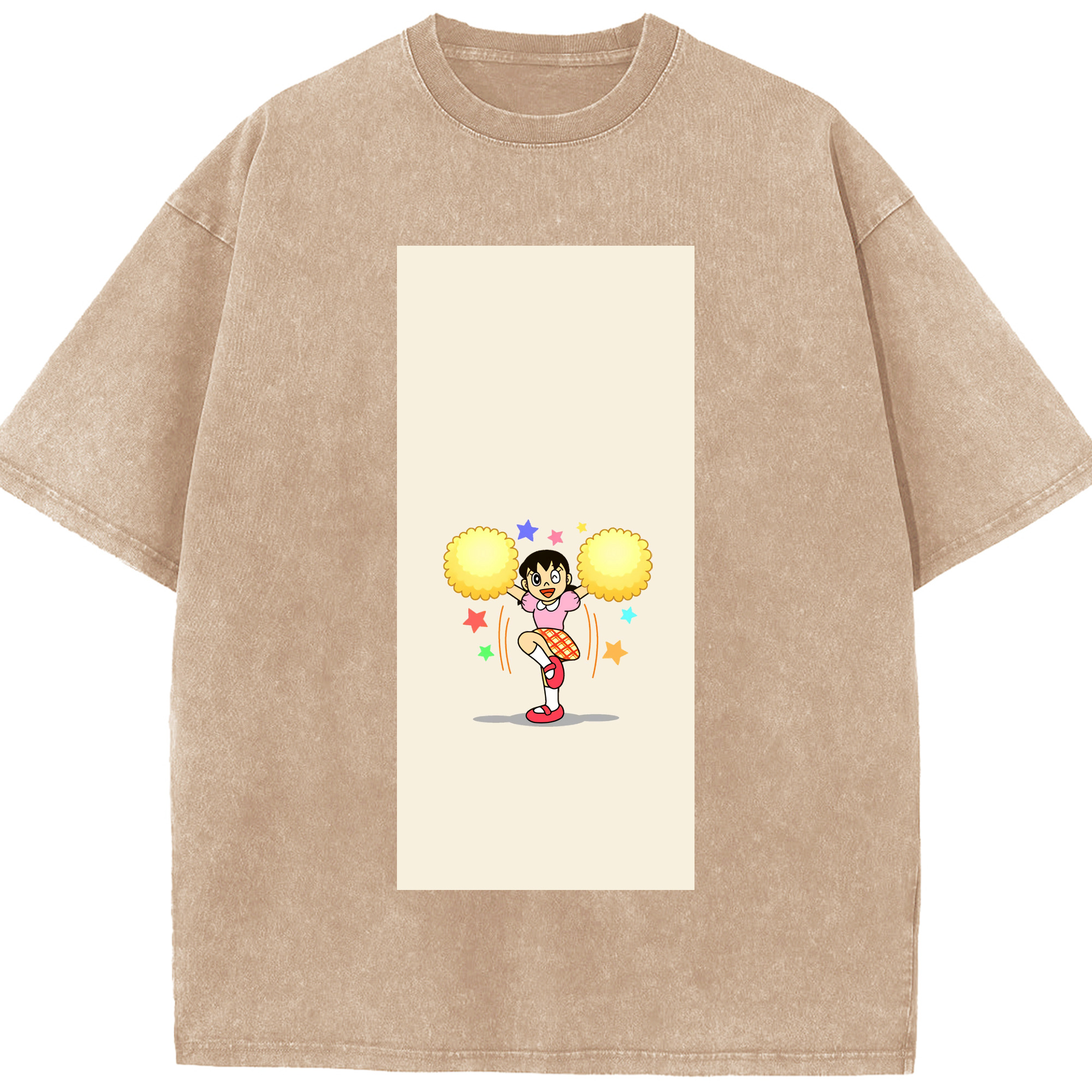 （画像用） ドラえもん みなもと しずか Doraemon Shizuka Minamoto 綿100% ヴィンテージ風 半袖Tシャツ（フロントプリント）