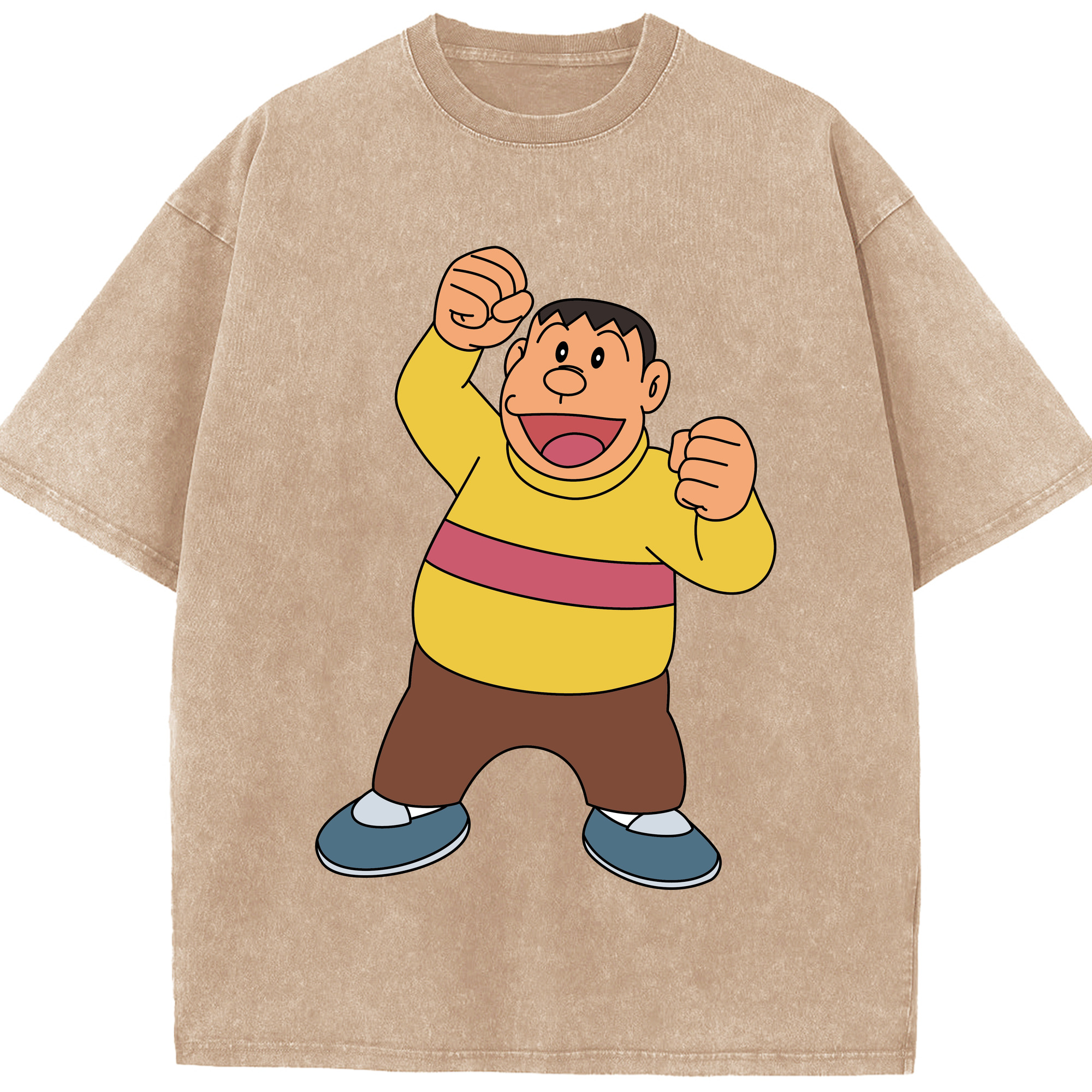（画像用） ドラえもん 剛田武 Doraemon Gouta Takeshi 綿100% ヴィンテージ風 半袖Tシャツ（フロントプリント）