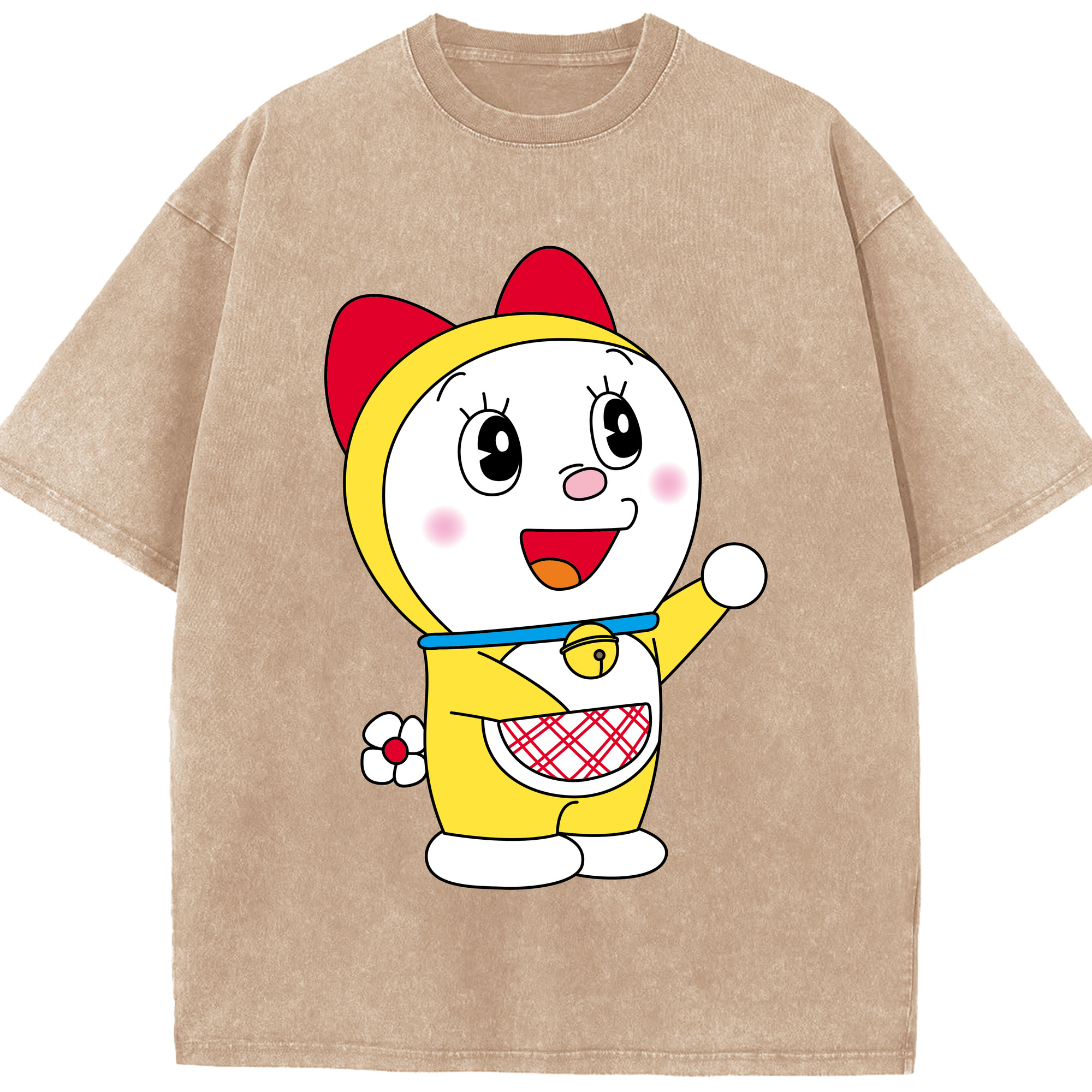 （画像用） ドラえもん ドラミ Doraemon Dorami 綿100% ヴィンテージ風 半袖Tシャツ（フロントプリント）