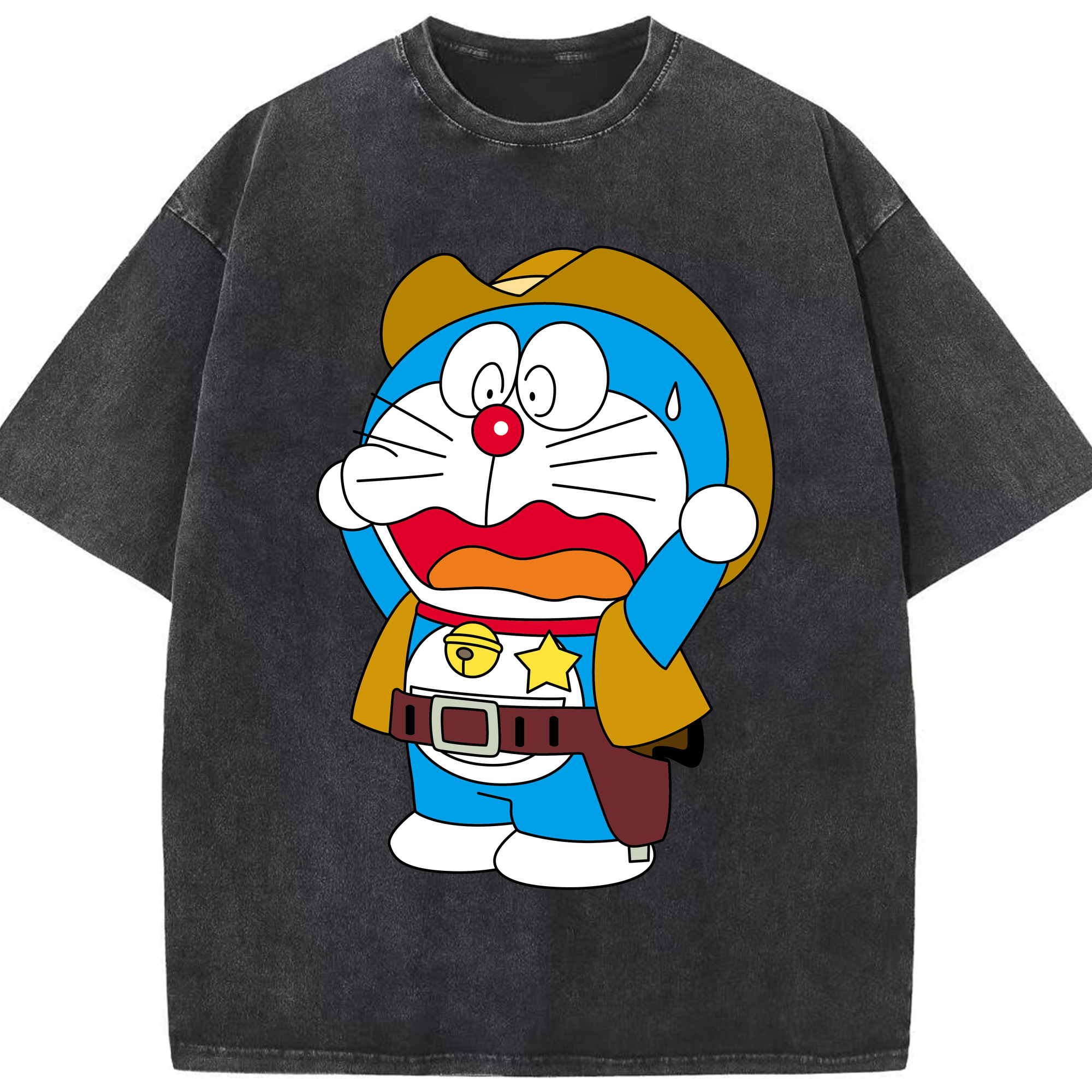 （画像用） ドラえもん Doraemon 綿100% ヴィンテージ風 半袖Tシャツ（フロントプリント）