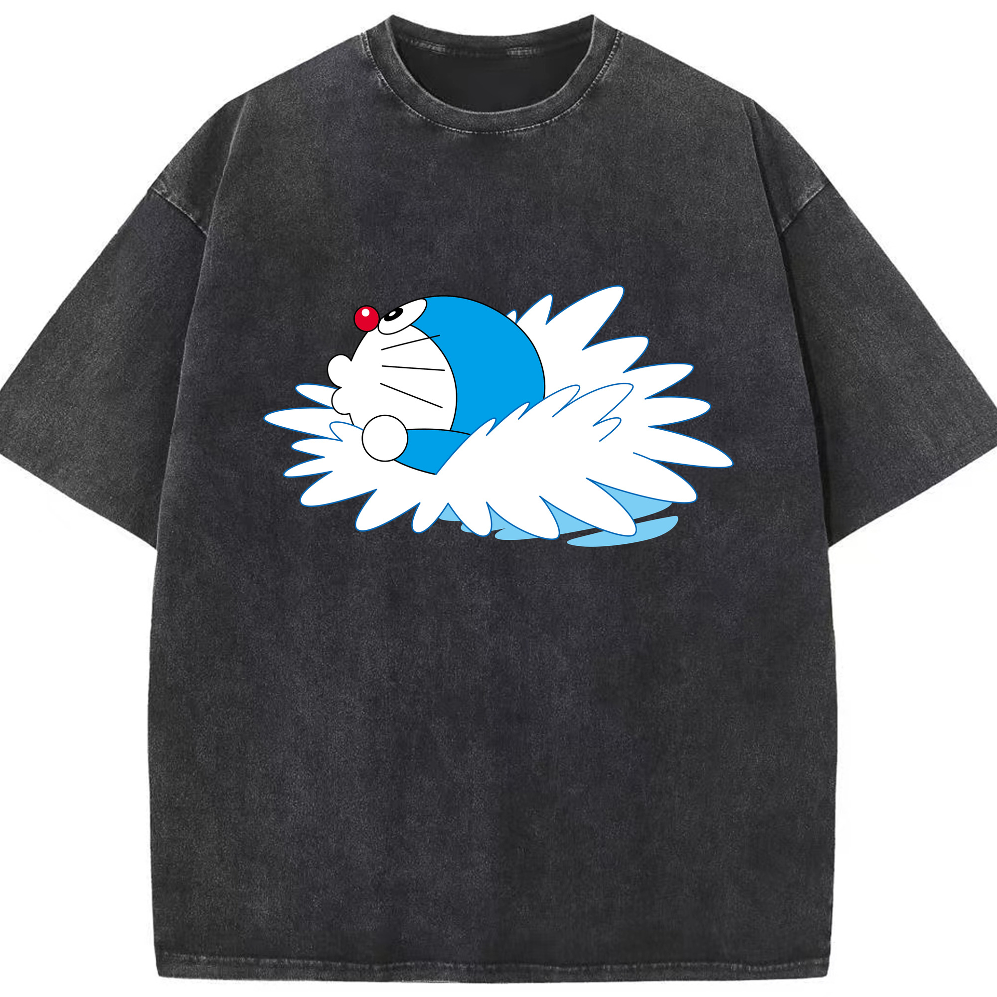 （画像用） ドラえもん Doraemon 綿100% ヴィンテージ風 半袖Tシャツ（フロントプリント）