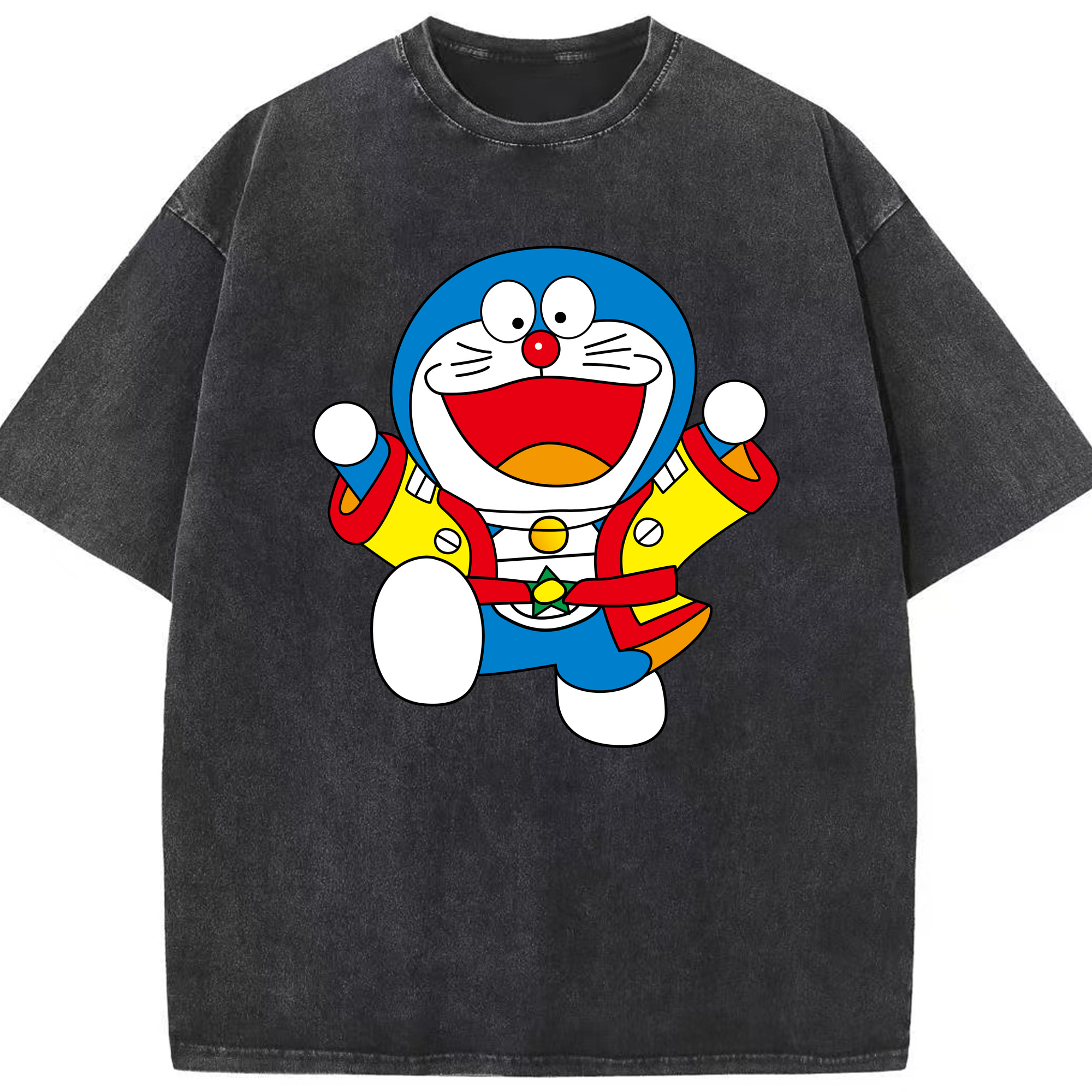 （画像用） ドラえもん Doraemon 綿100% ヴィンテージ風 半袖Tシャツ（フロントプリント）