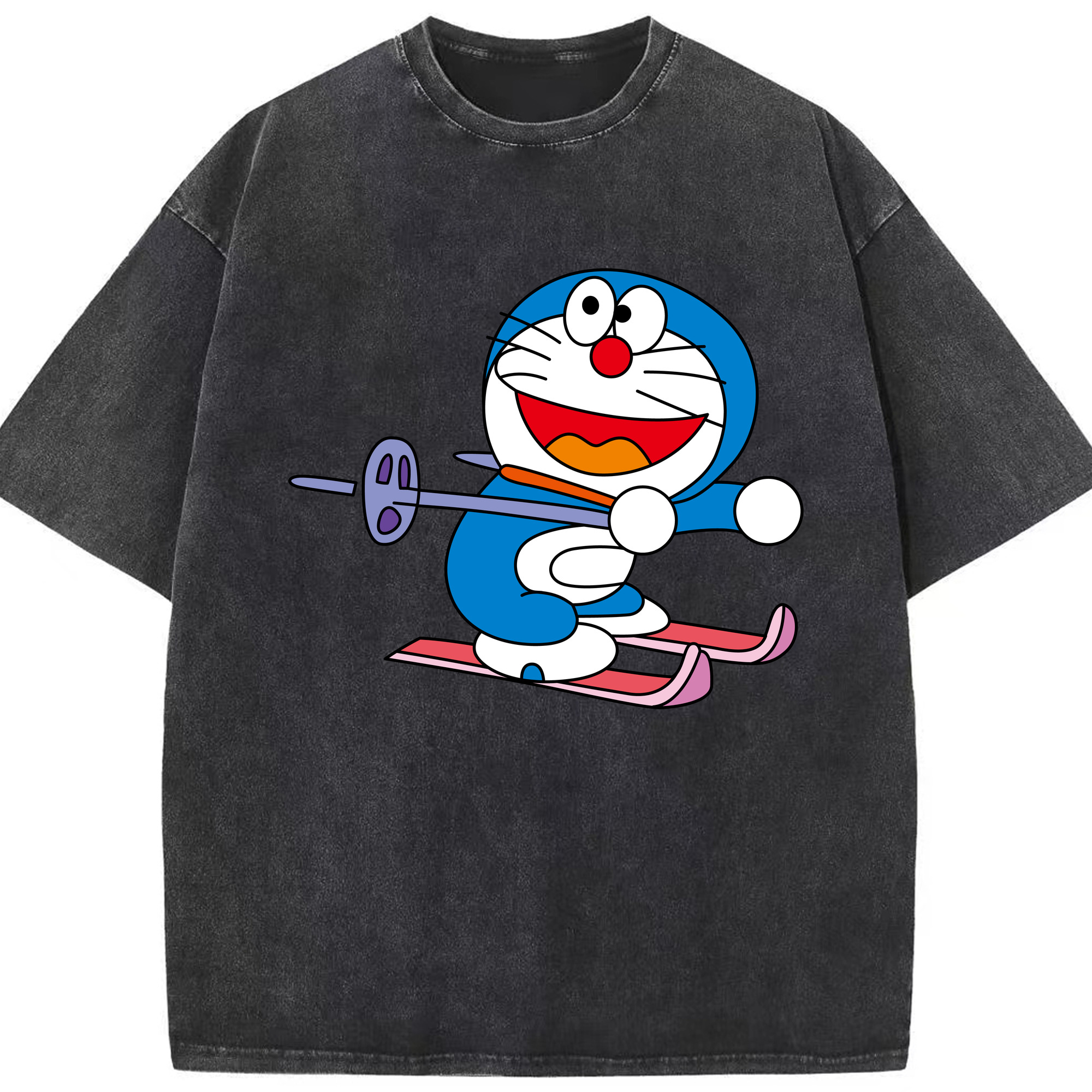 （画像用） ドラえもん Doraemon 綿100% ヴィンテージ風 半袖Tシャツ（フロントプリント）