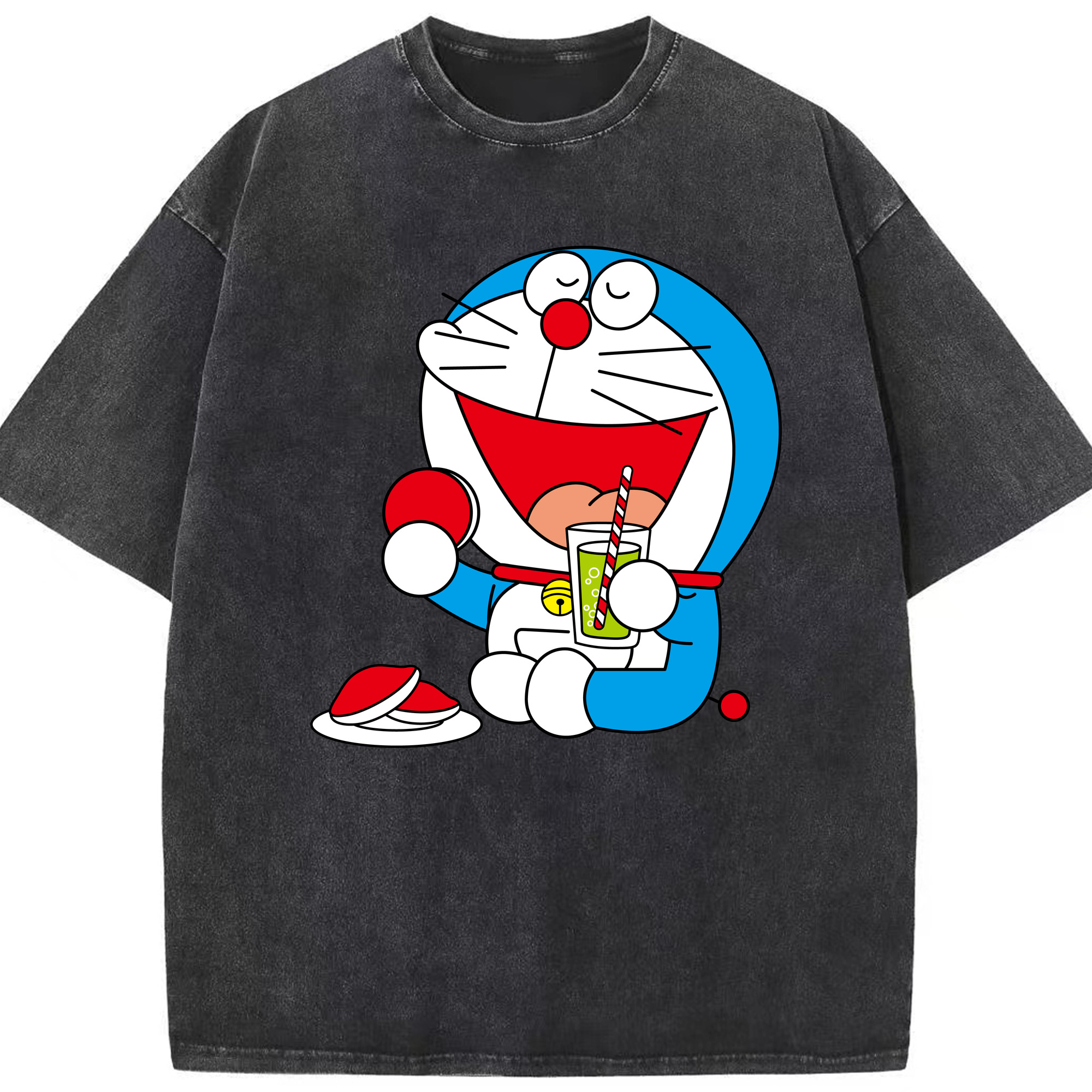 （画像用） ドラえもん Doraemon 綿100% ヴィンテージ風 半袖Tシャツ（フロントプリント）