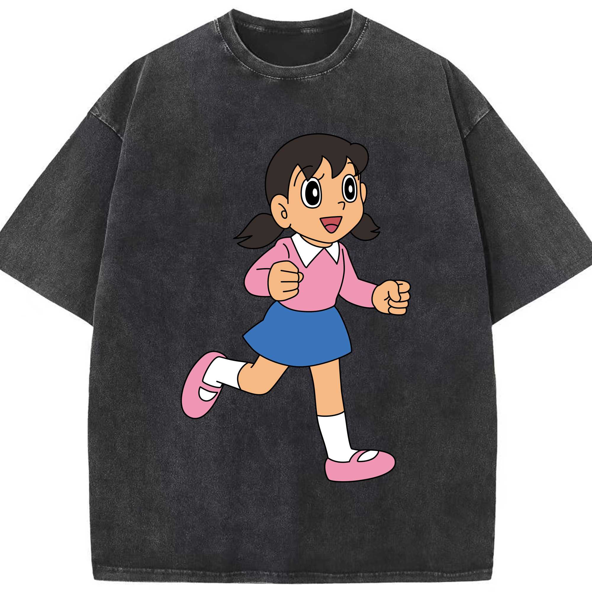 （画像用） ドラえもん みなもと しずか Doraemon Shizuka Minamoto 綿100% ヴィンテージ風 半袖Tシャツ（フロントプリント）