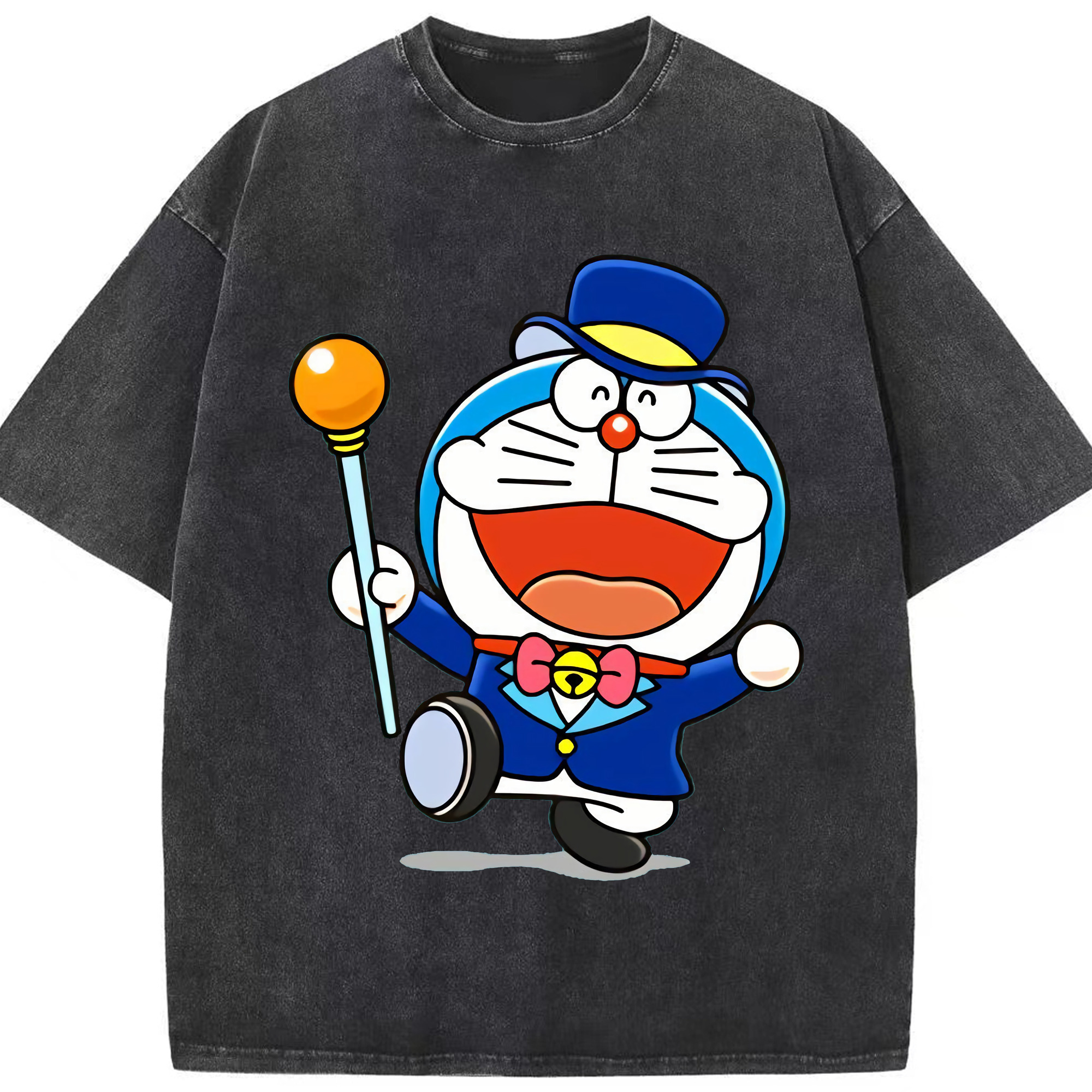 （画像用） ドラえもん Doraemon 綿100% ヴィンテージ風 半袖Tシャツ（フロントプリント）