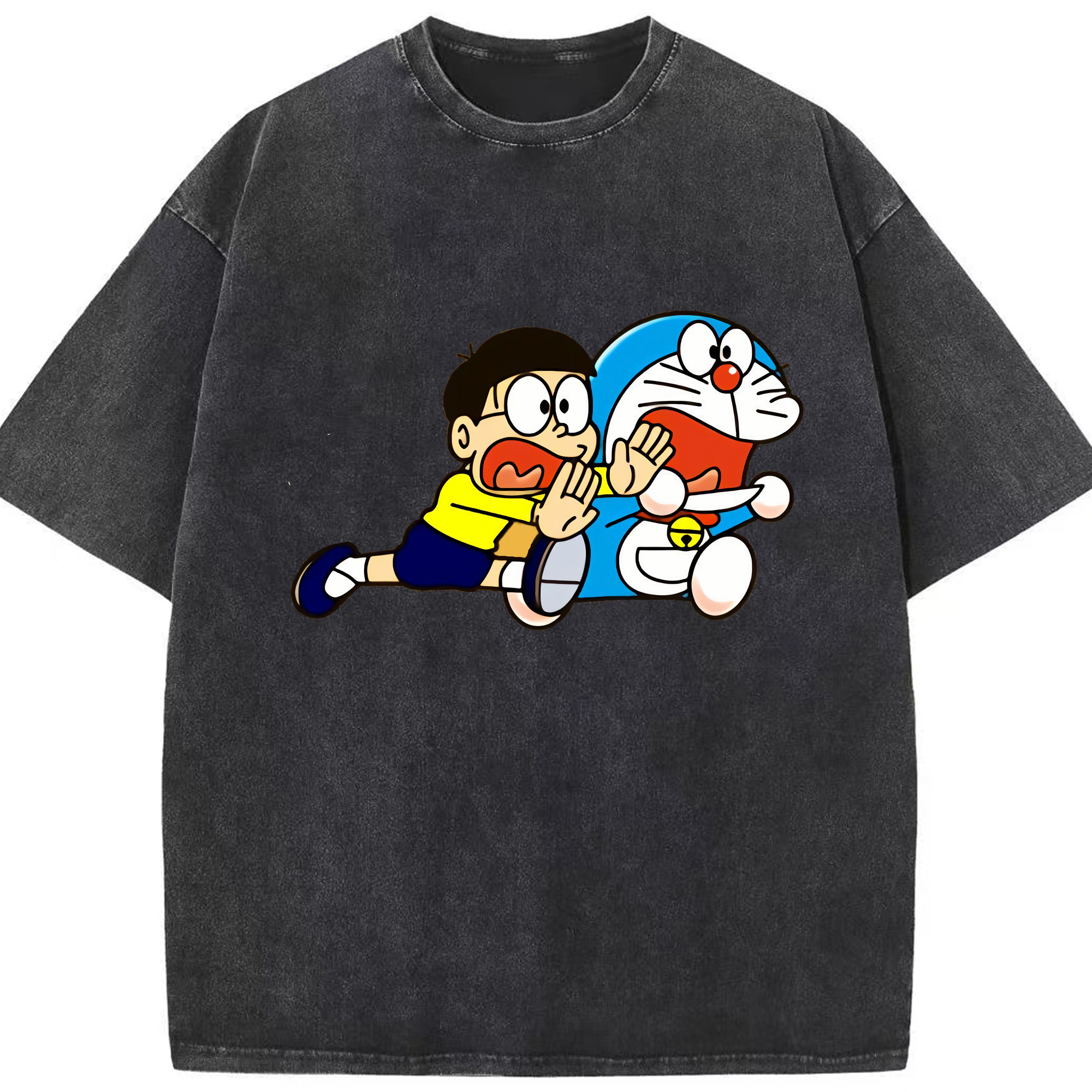 （画像用） ドラえもん Doraemon 綿100% ヴィンテージ風 半袖Tシャツ（フロントプリント）