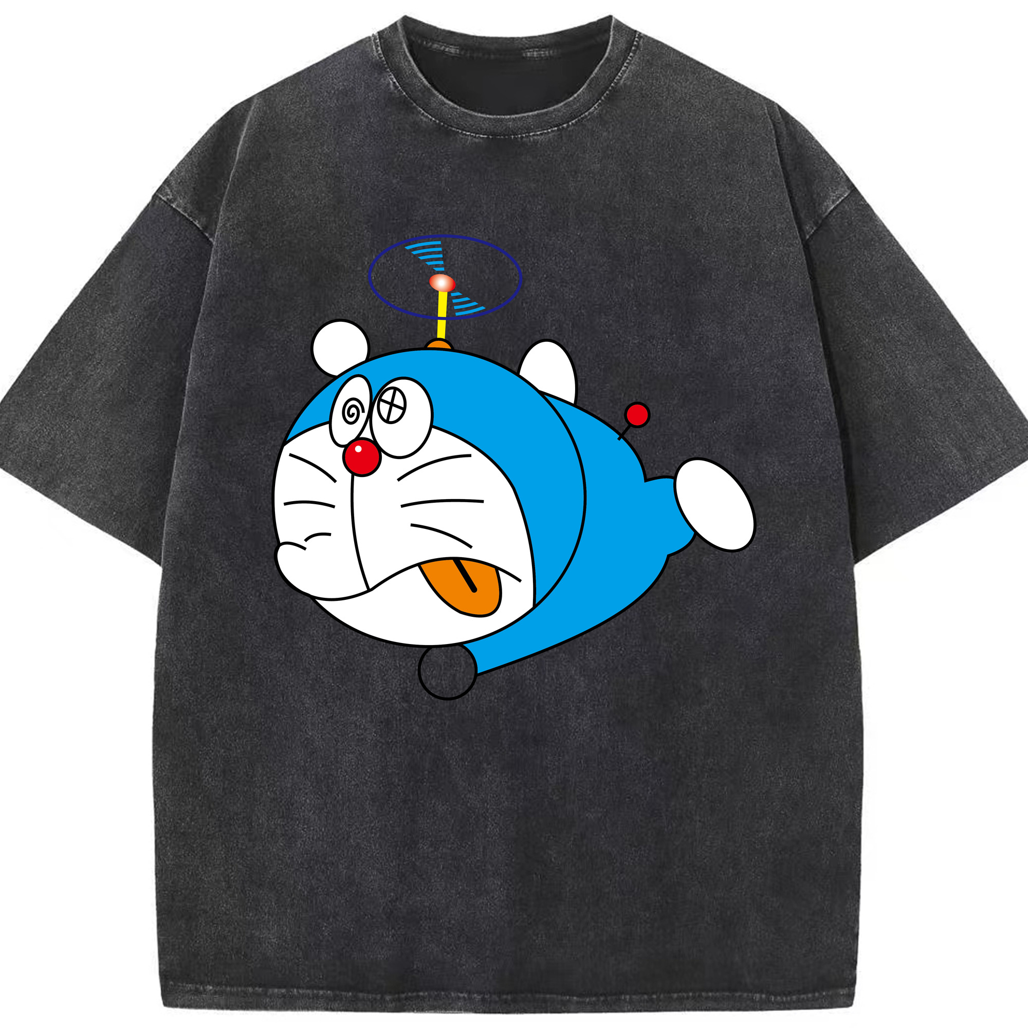（画像用） ドラえもん Doraemon 綿100% ヴィンテージ風 半袖Tシャツ（フロントプリント）