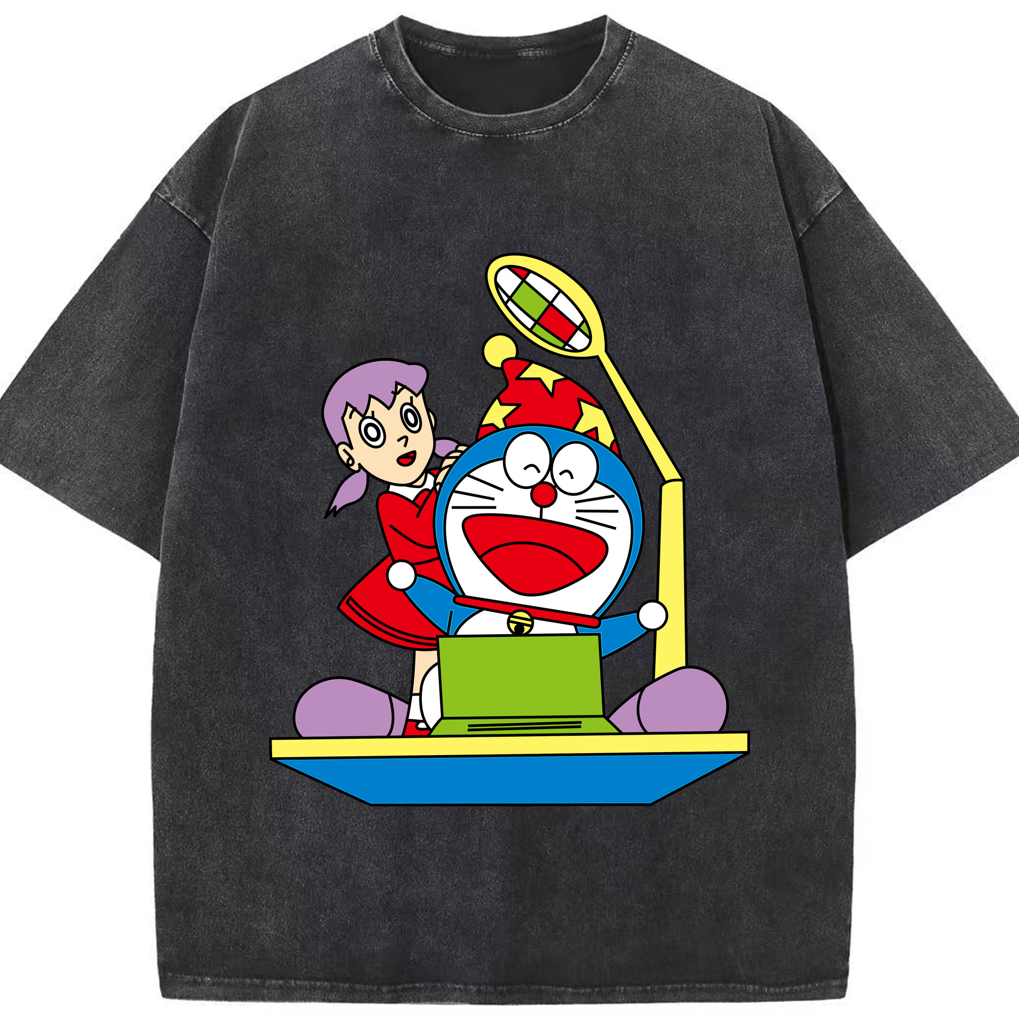 （画像用） ドラえもん みなもと しずか Doraemon Shizuka Minamoto 綿100% ヴィンテージ風 半袖Tシャツ（フロントプリント）