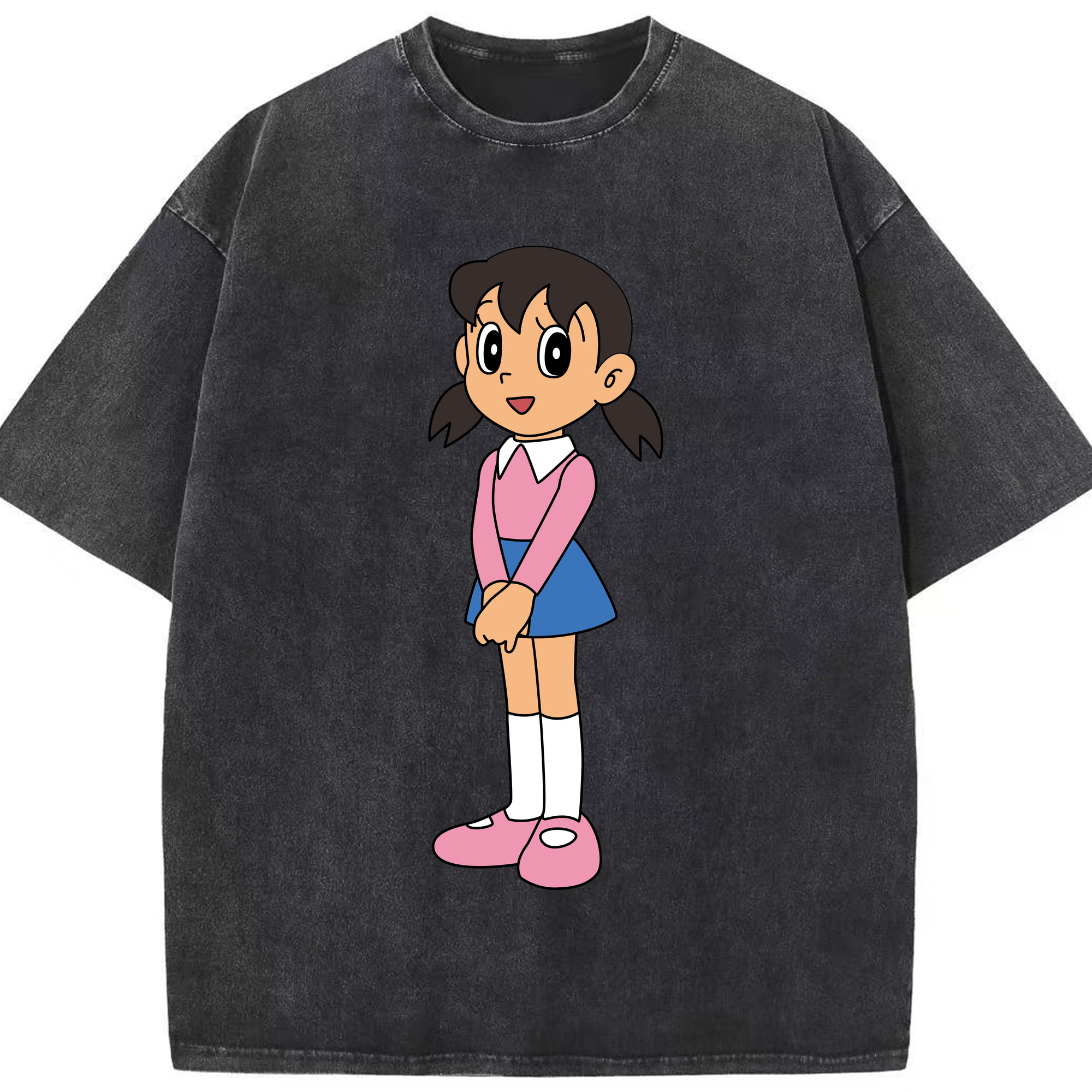 （画像用） ドラえもん みなもと しずか Doraemon Shizuka Minamoto 綿100% ヴィンテージ風 半袖Tシャツ（フロントプリント）
