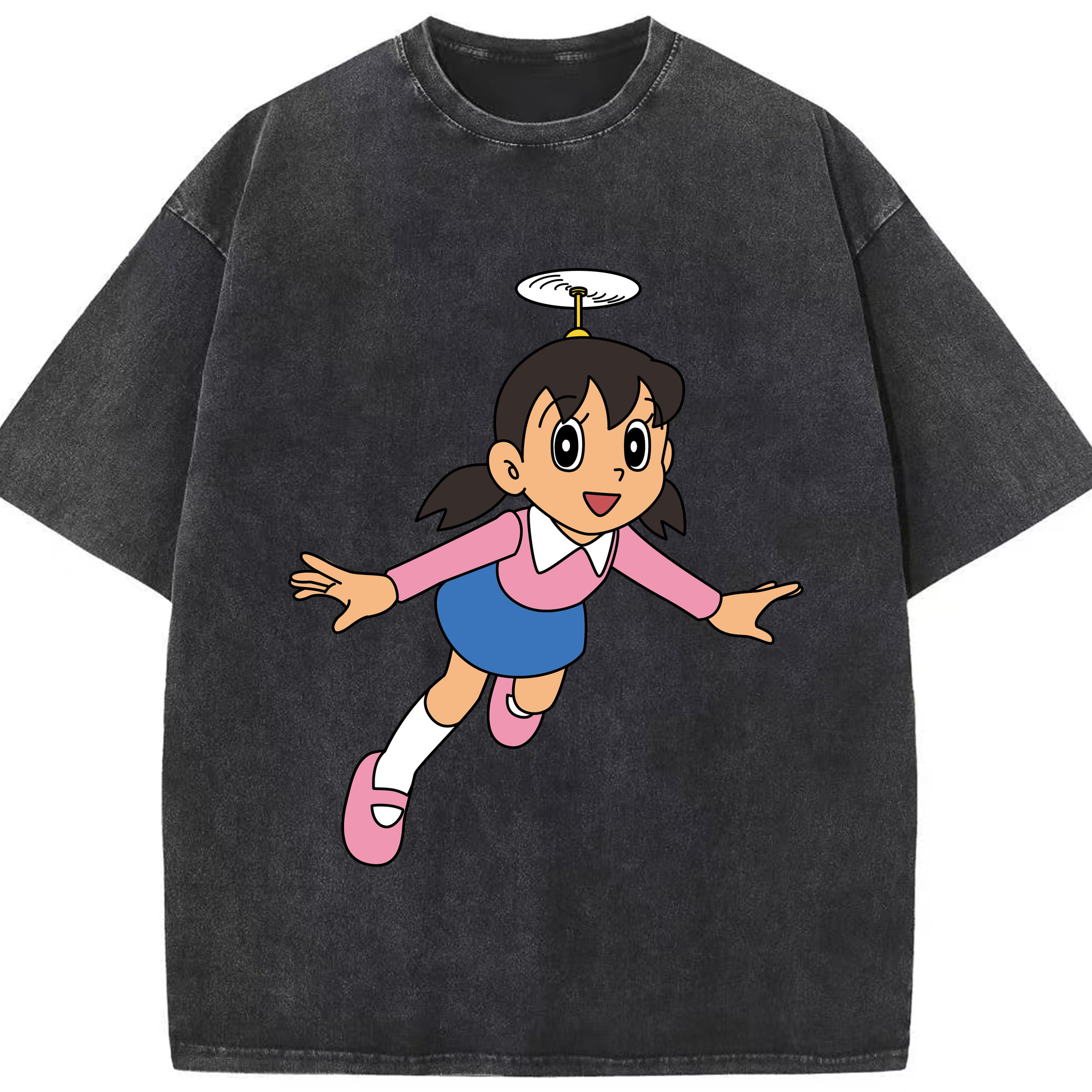 （画像用） ドラえもん みなもと しずか Doraemon Shizuka Minamoto 綿100% ヴィンテージ風 半袖Tシャツ（フロントプリント）