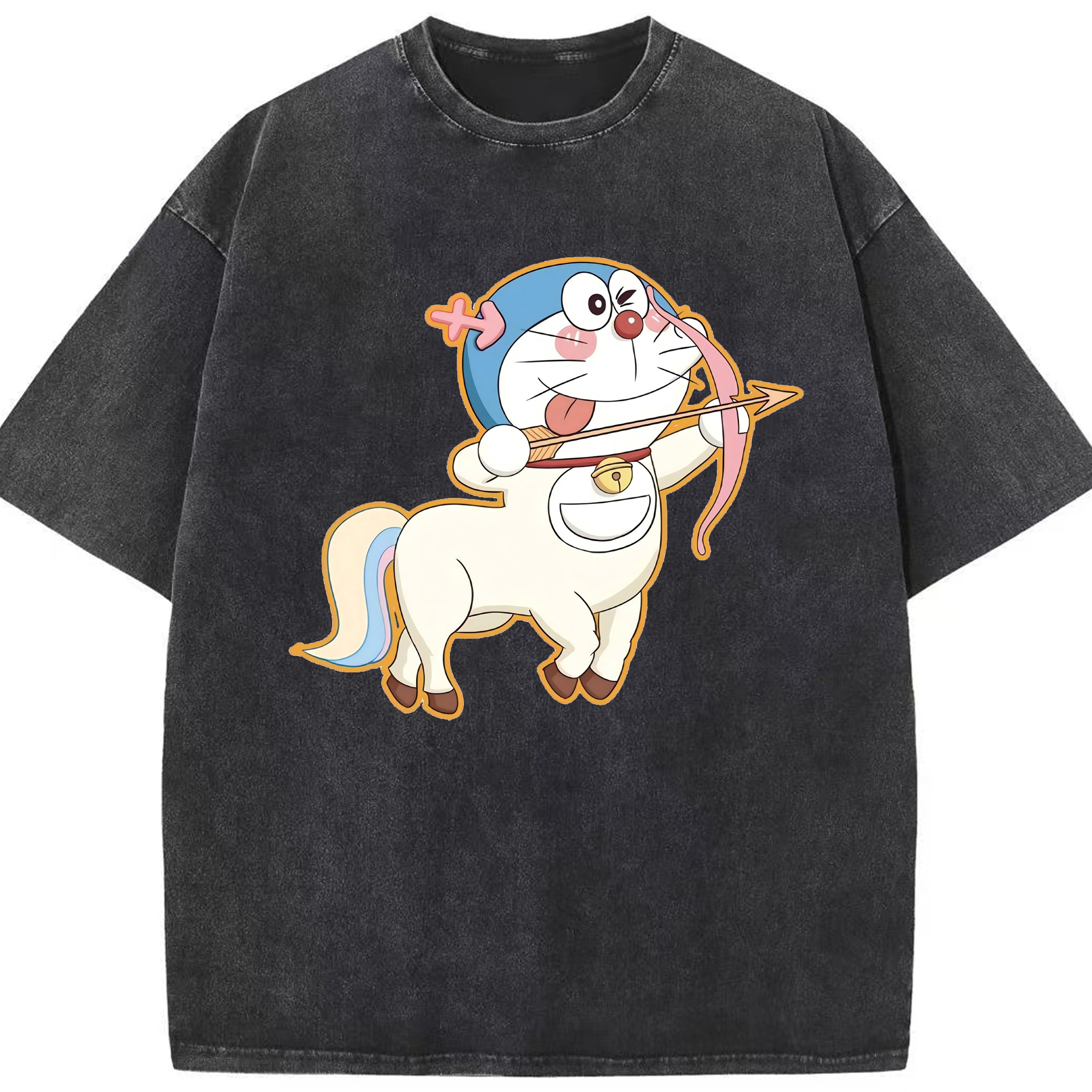 （画像用） ドラえもん Doraemon 綿100% ヴィンテージ風 半袖Tシャツ（フロントプリント）