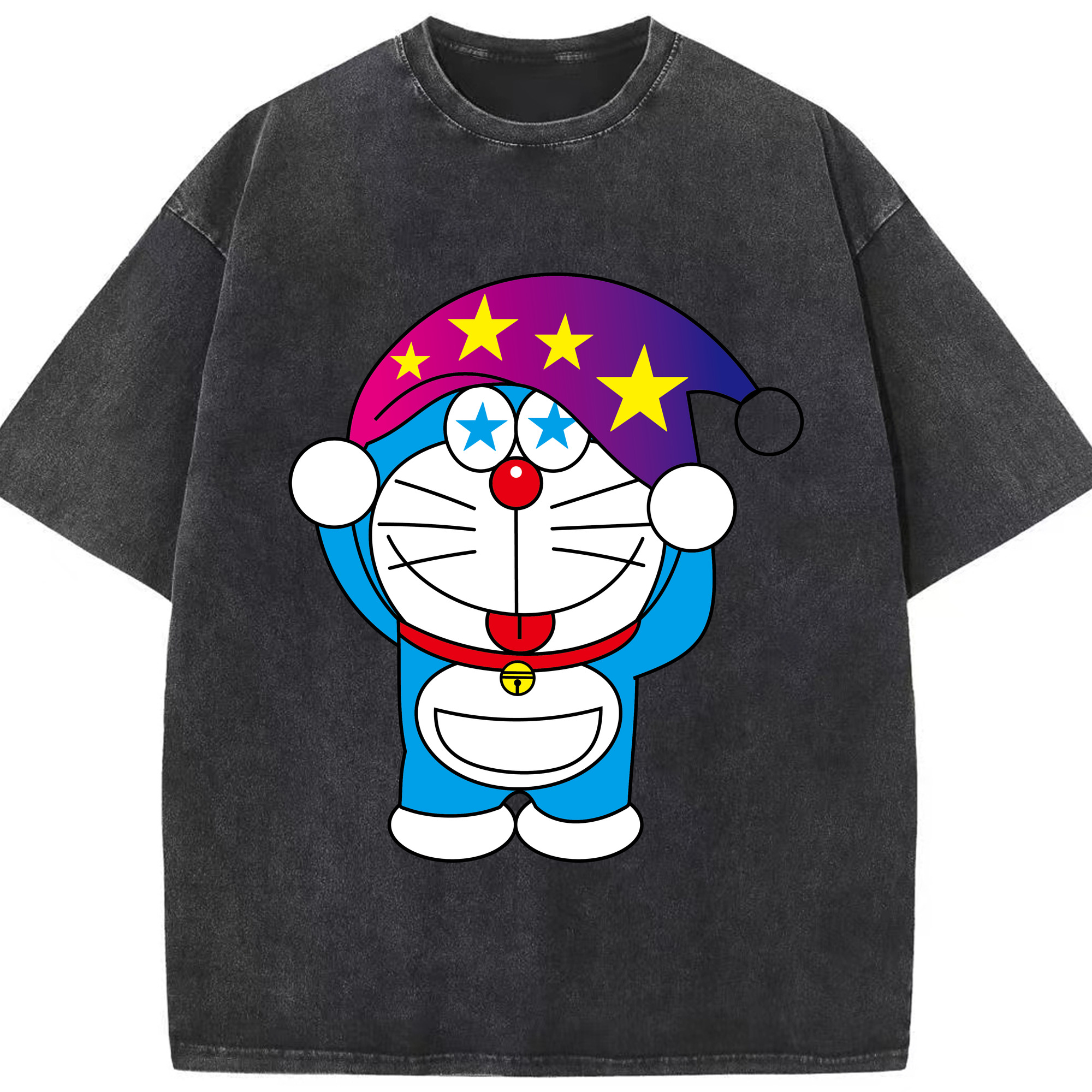 （画像用） ドラえもん Doraemon 綿100% ヴィンテージ風 半袖Tシャツ（フロントプリント）