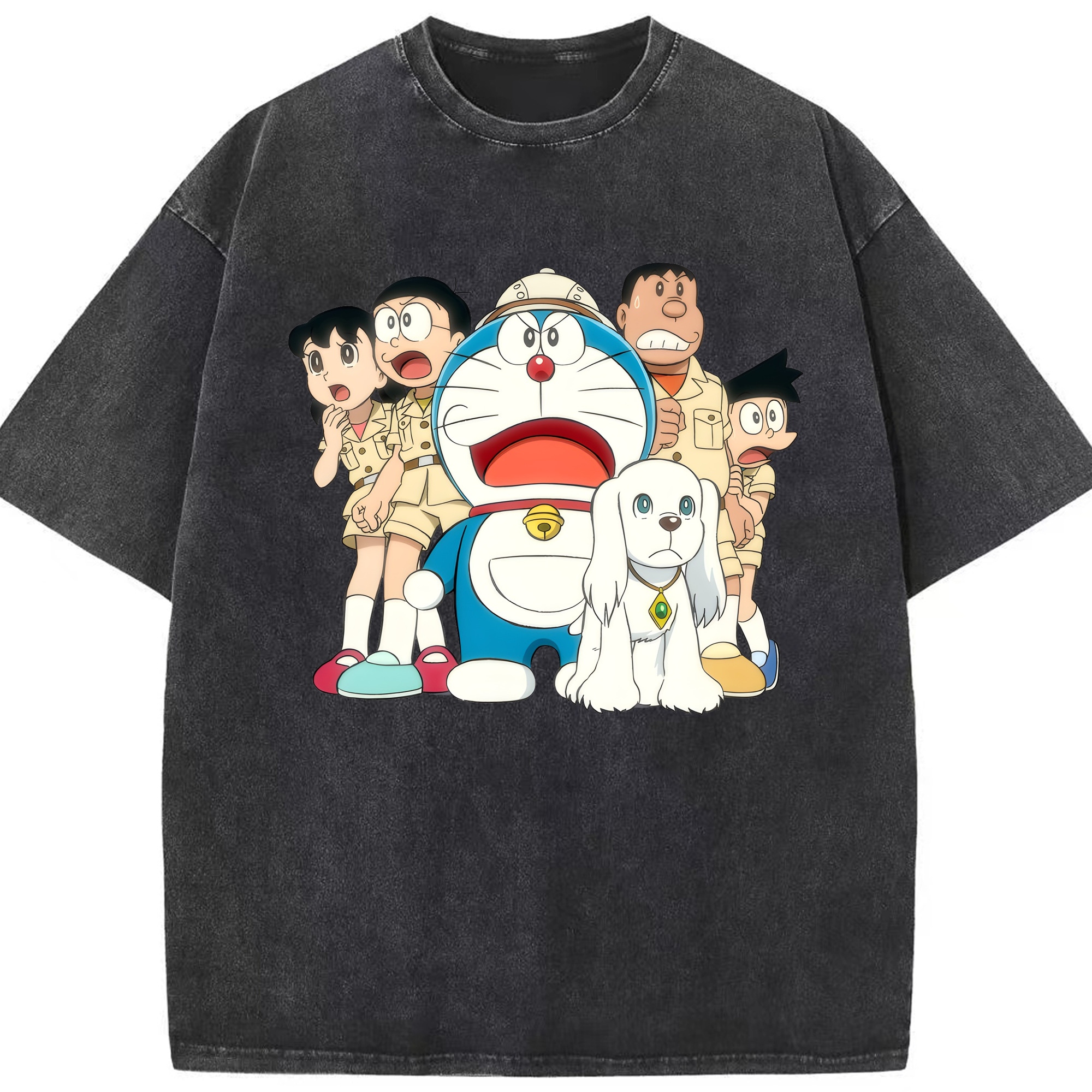 （画像用） ドラえもん Doraemon 綿100% ヴィンテージ風 半袖Tシャツ（フロントプリント）