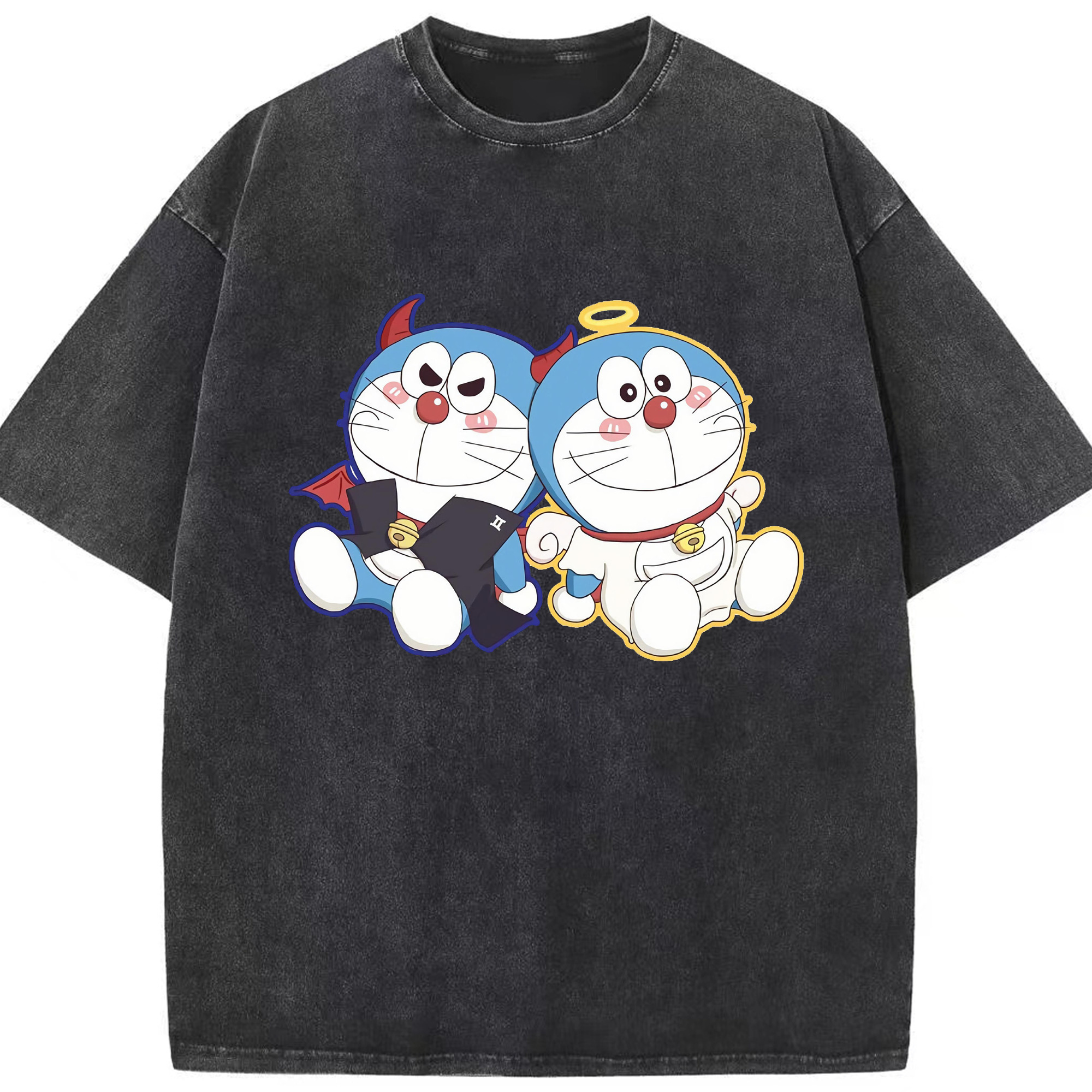 （画像用） ドラえもん Doraemon 綿100% ヴィンテージ風 半袖Tシャツ（フロントプリント）