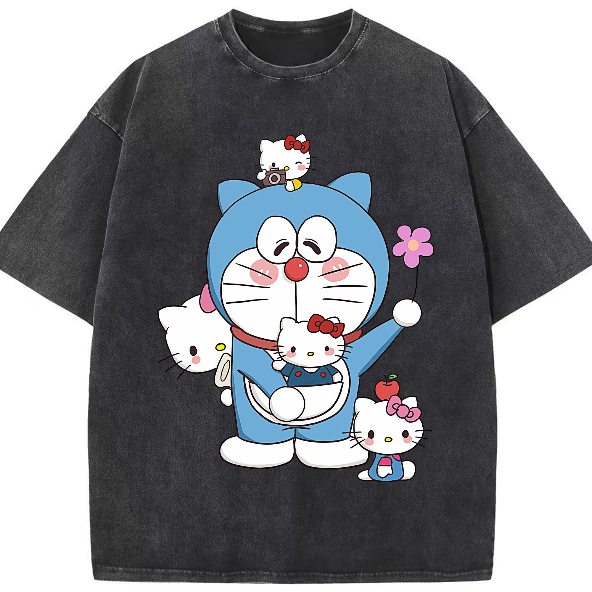 （画像用） ドラえもん Doraemon 綿100% ヴィンテージ風 半袖Tシャツ（フロントプリント）