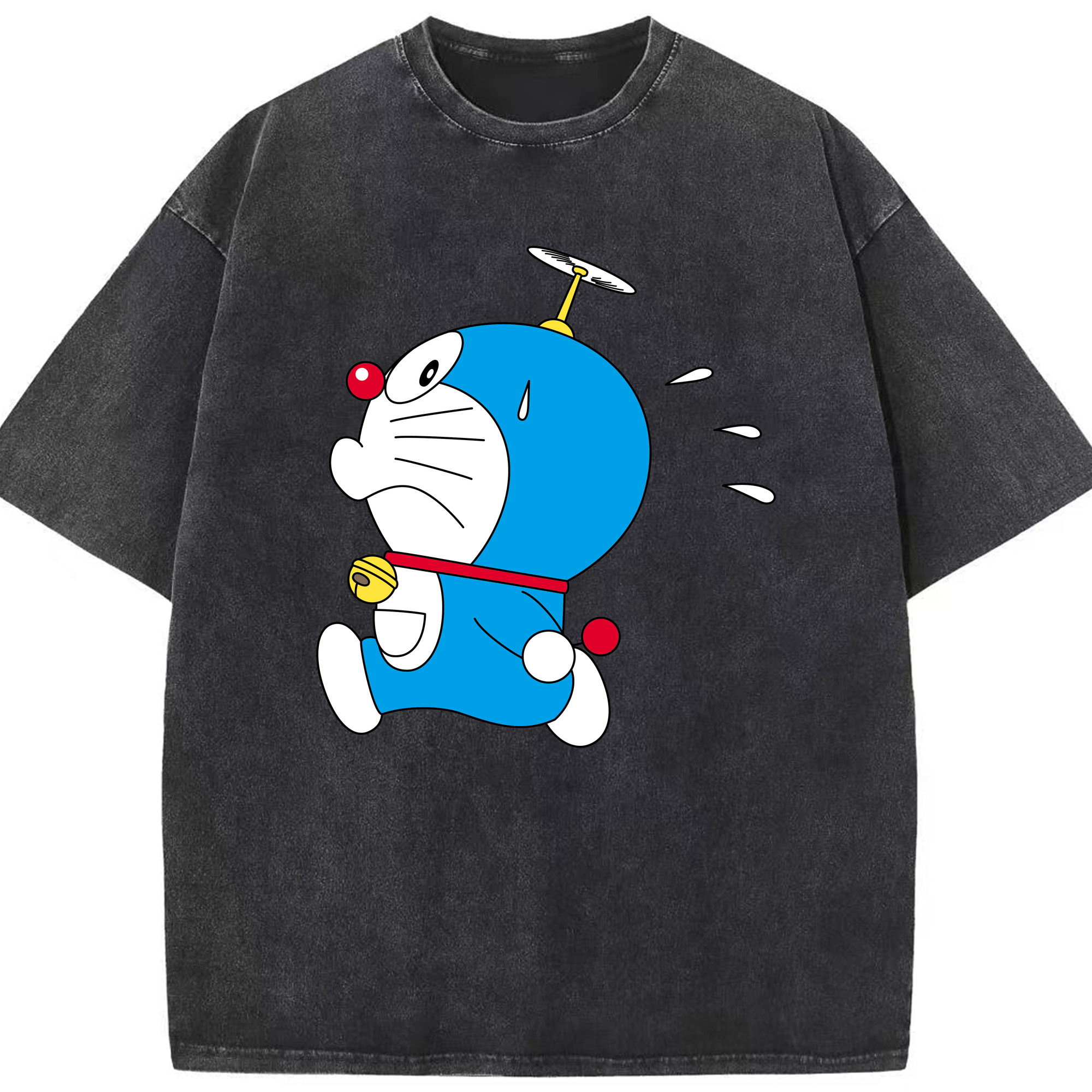 （画像用） ドラえもん Doraemon 綿100% ヴィンテージ風 半袖Tシャツ（フロントプリント）