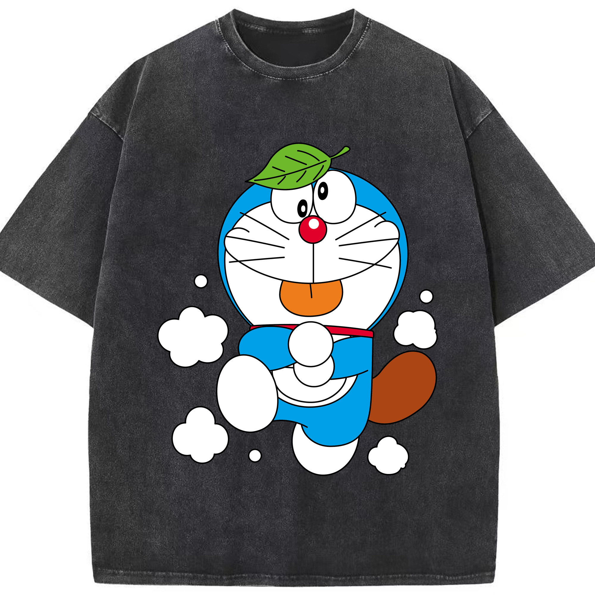 （画像用） ドラえもん Doraemon 綿100% ヴィンテージ風 半袖Tシャツ（フロントプリント）