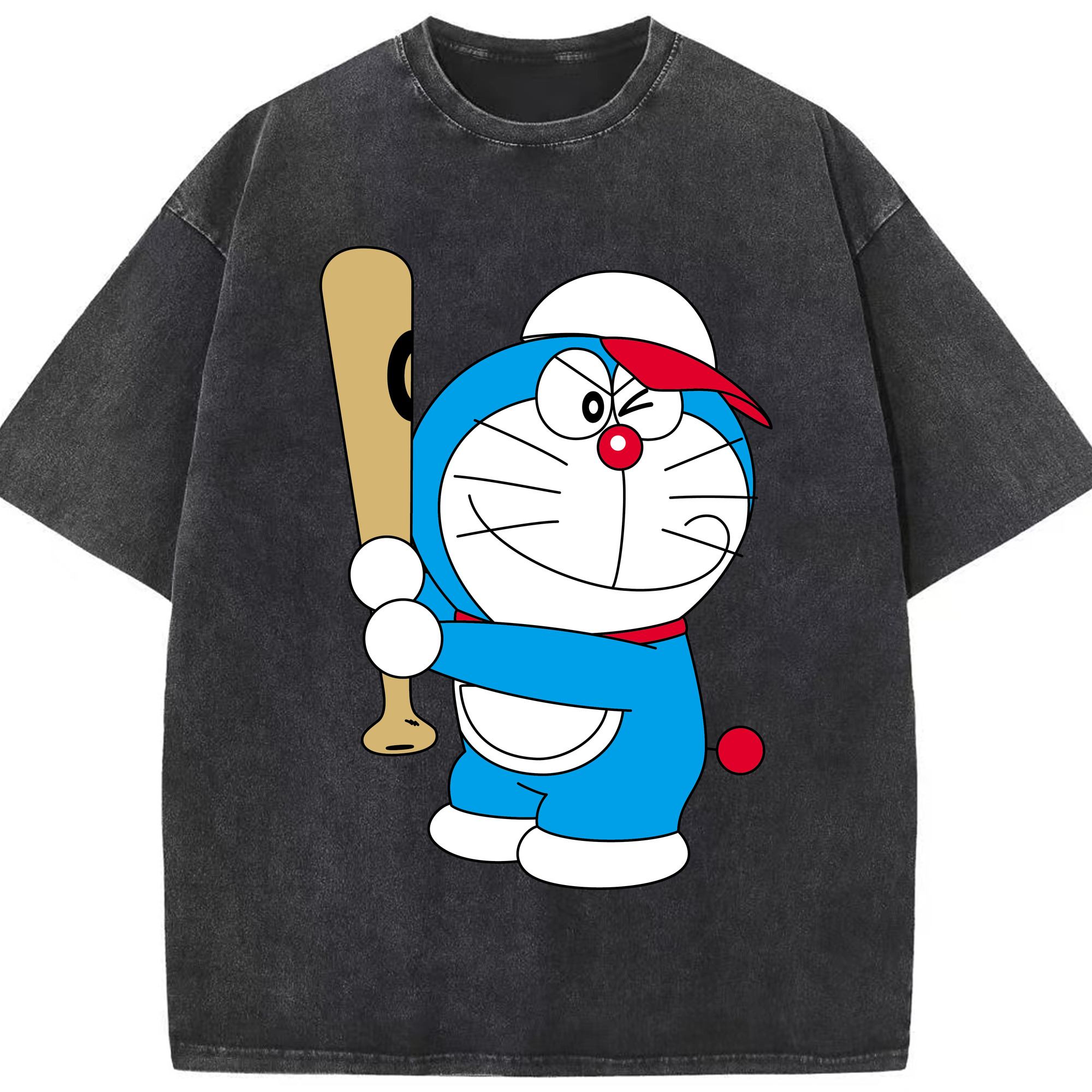 （画像用） ドラえもん Doraemon 綿100% ヴィンテージ風 半袖Tシャツ（フロントプリント）