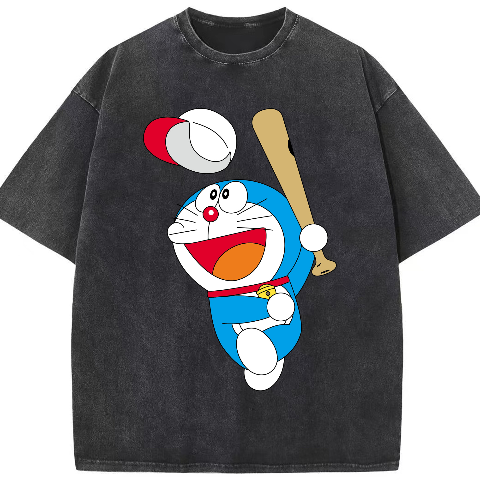 （画像用） ドラえもん Doraemon 綿100% ヴィンテージ風 半袖Tシャツ（フロントプリント）