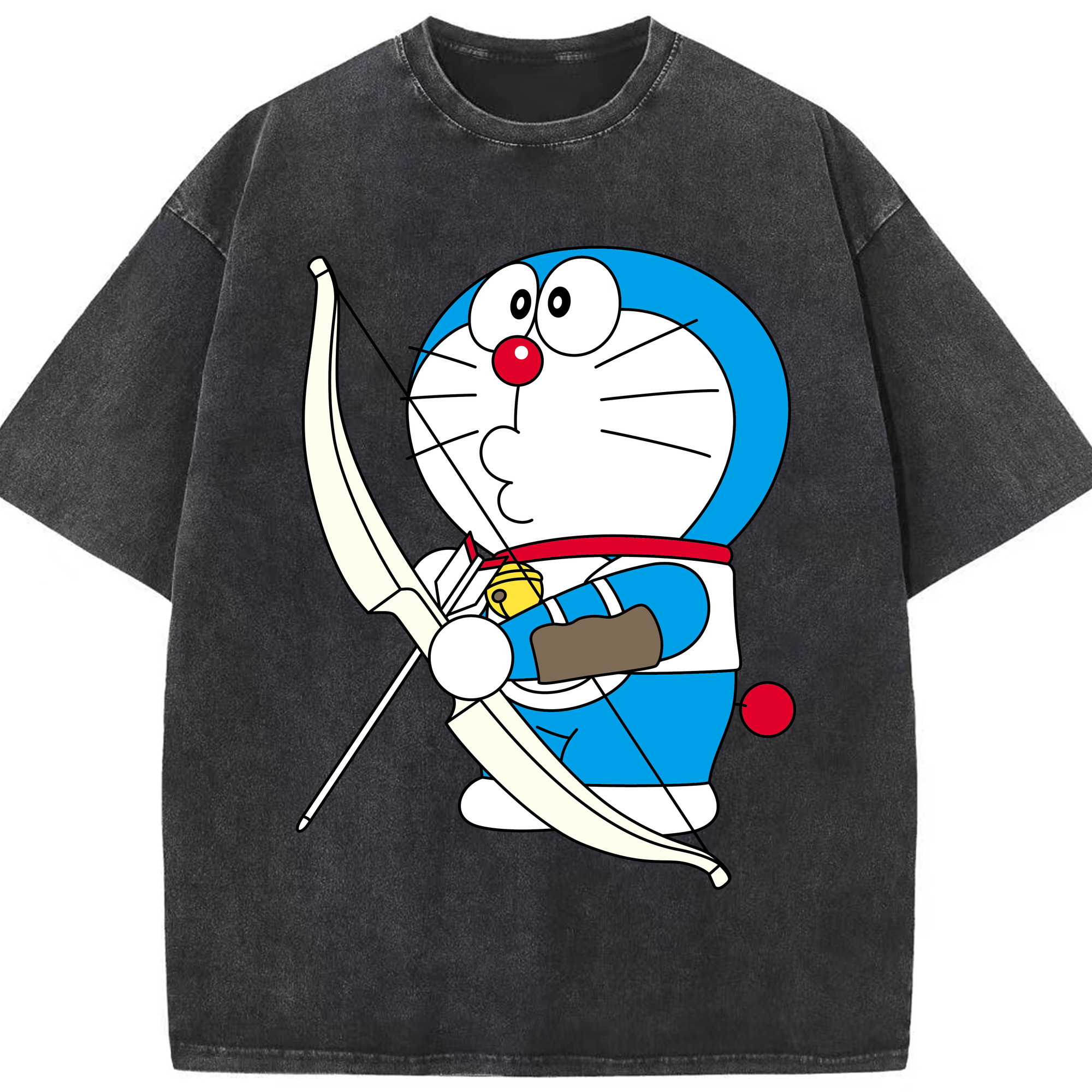 （画像用） ドラえもん Doraemon 綿100% ヴィンテージ風 半袖Tシャツ（フロントプリント）