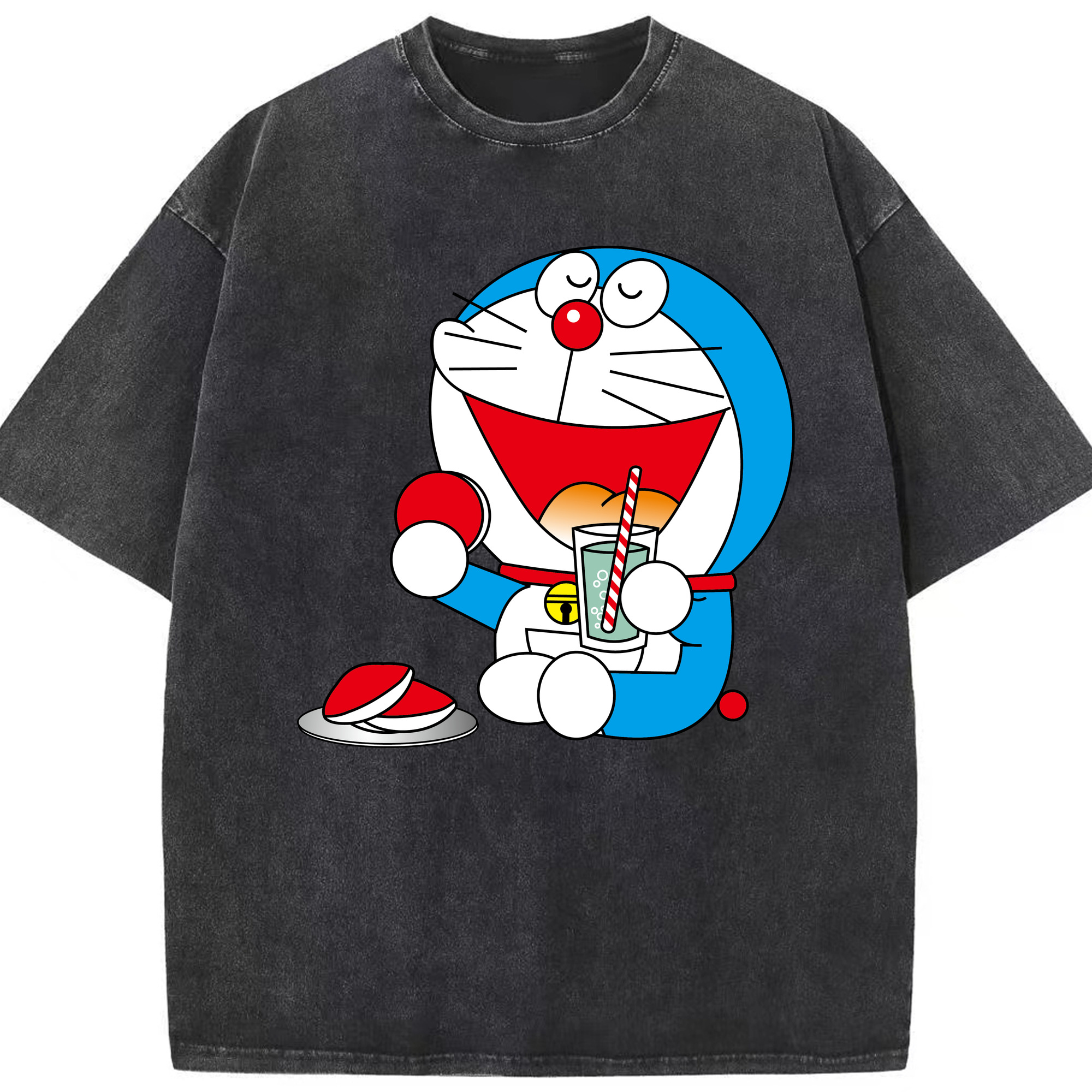 （画像用） ドラえもん Doraemon 綿100% ヴィンテージ風 半袖Tシャツ（フロントプリント）