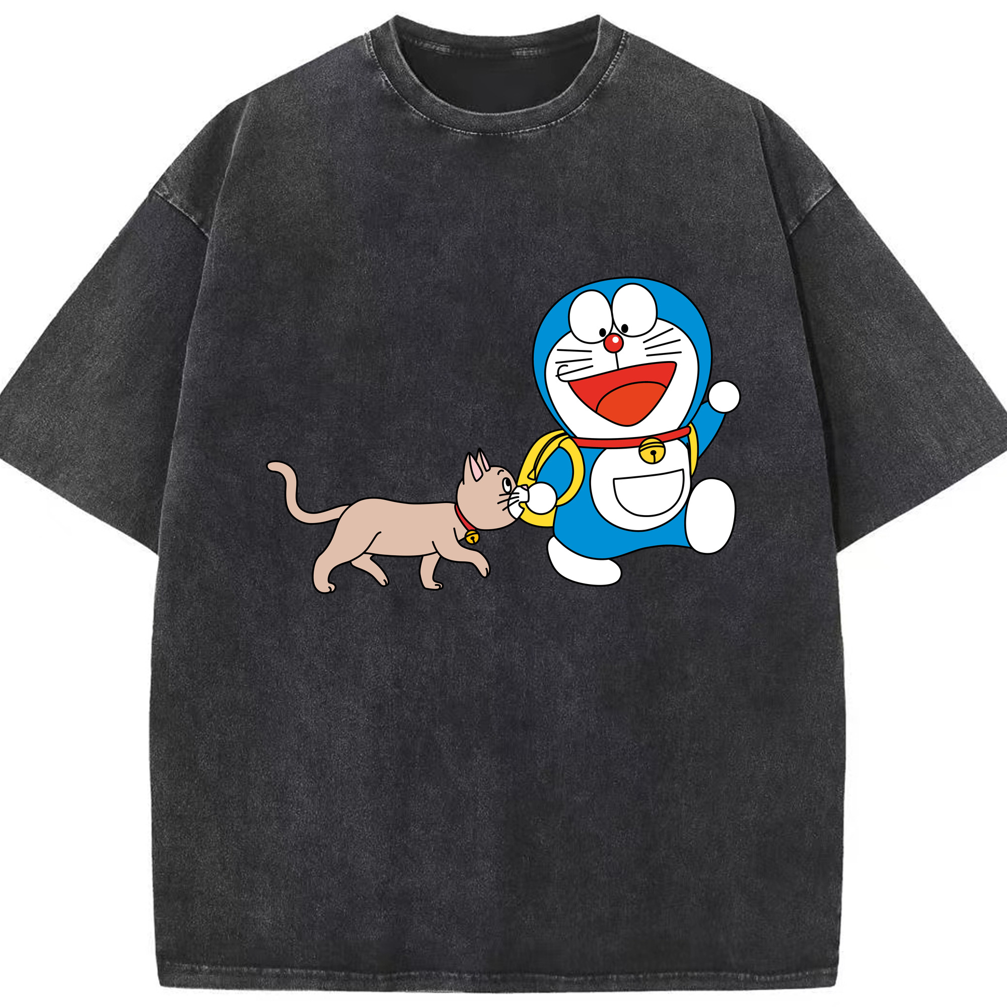（画像用） ドラえもん Doraemon 綿100% ヴィンテージ風 半袖Tシャツ（フロントプリント）