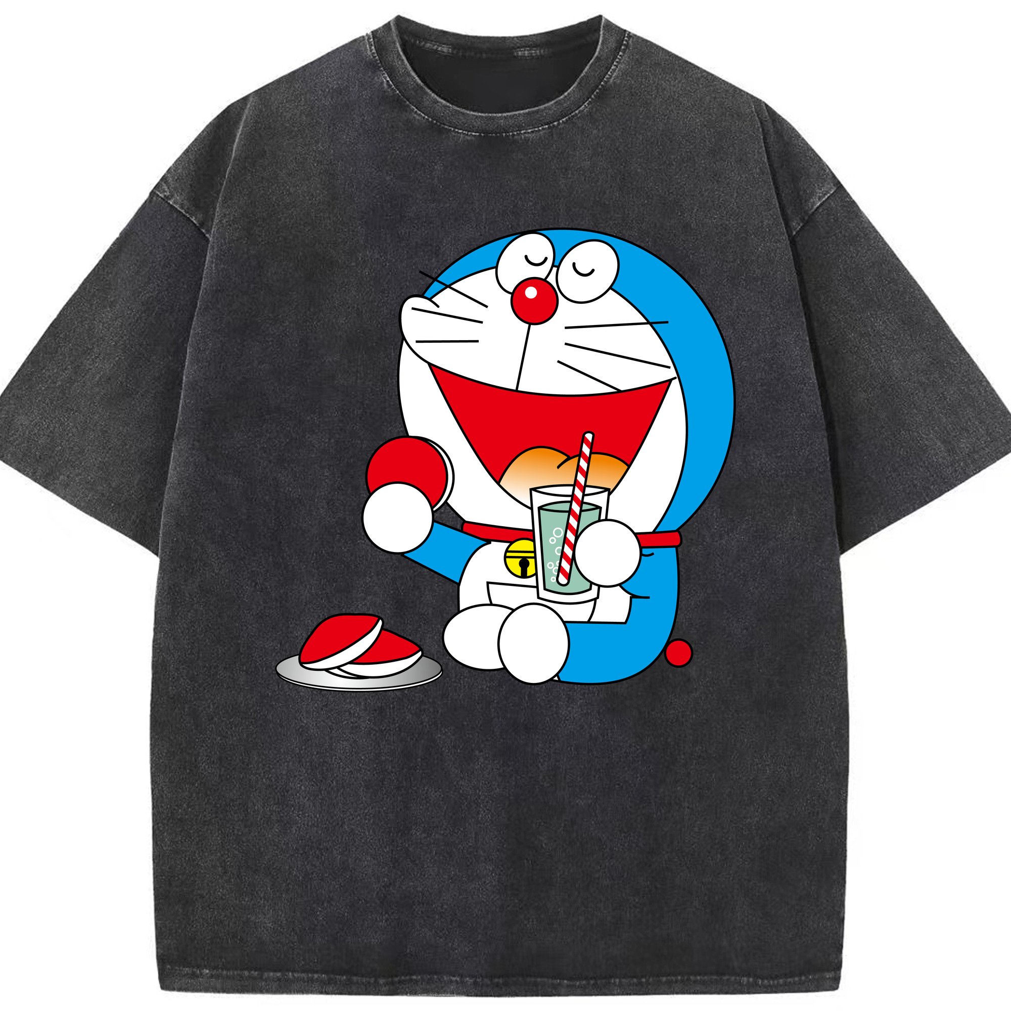 （画像用） ドラえもん Doraemon 綿100% ヴィンテージ風 半袖Tシャツ（フロントプリント）